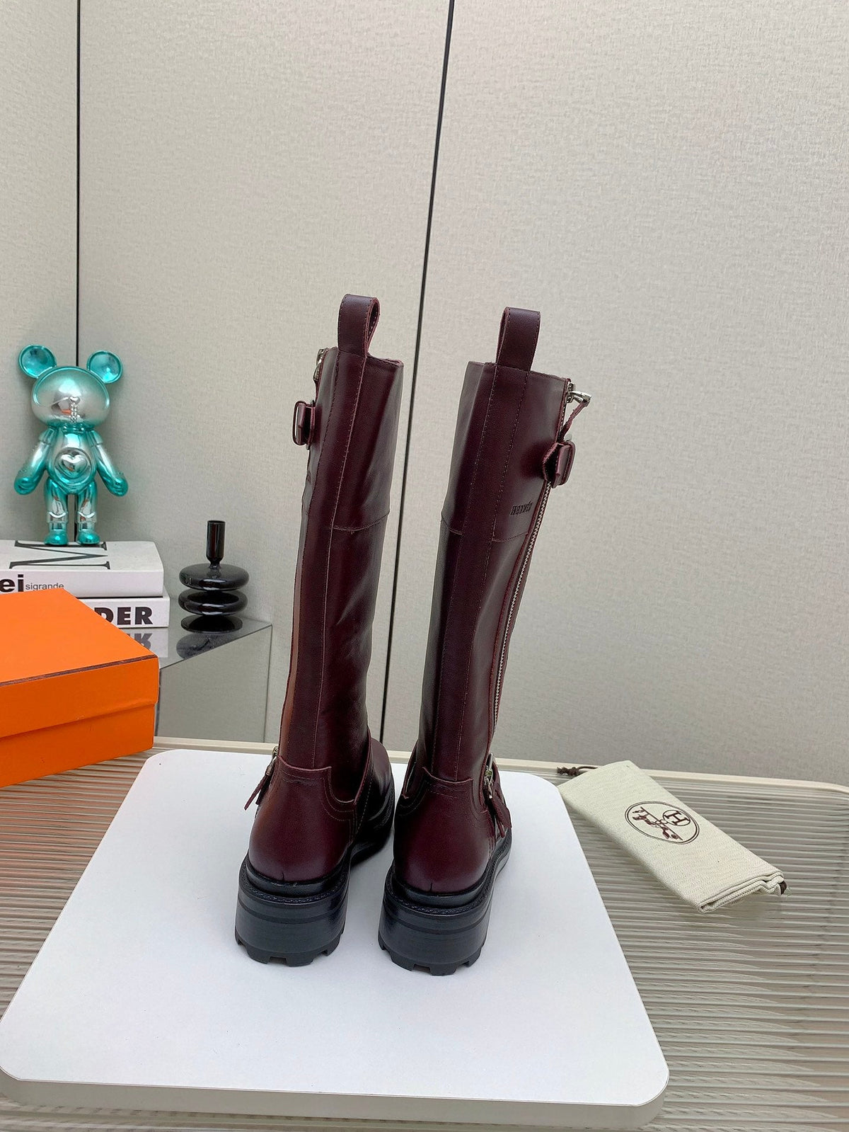 HM 26s Jaime Knee-High Boots Burgundy Leather 160388