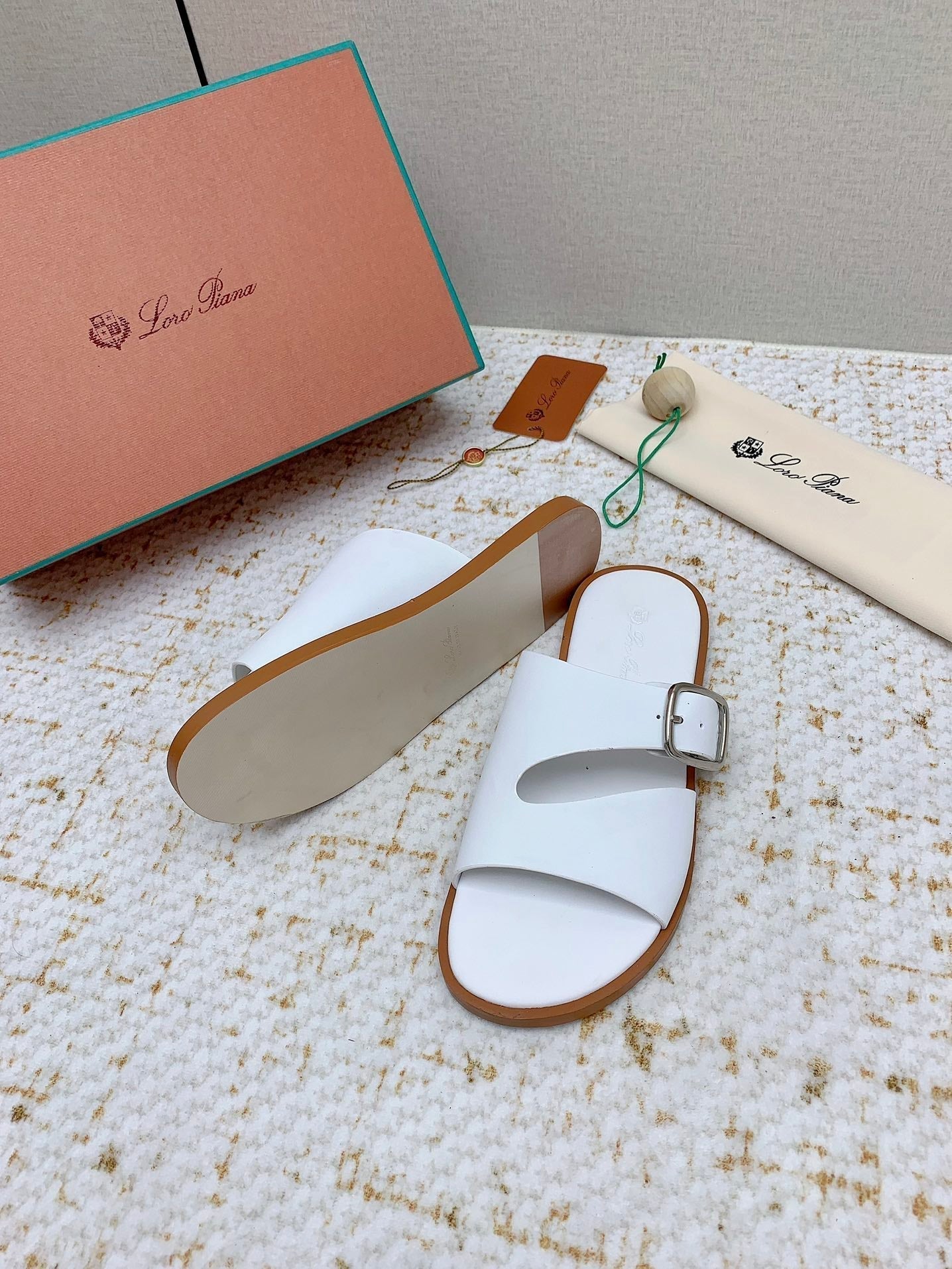 LP Men Sandals In White Calfskin