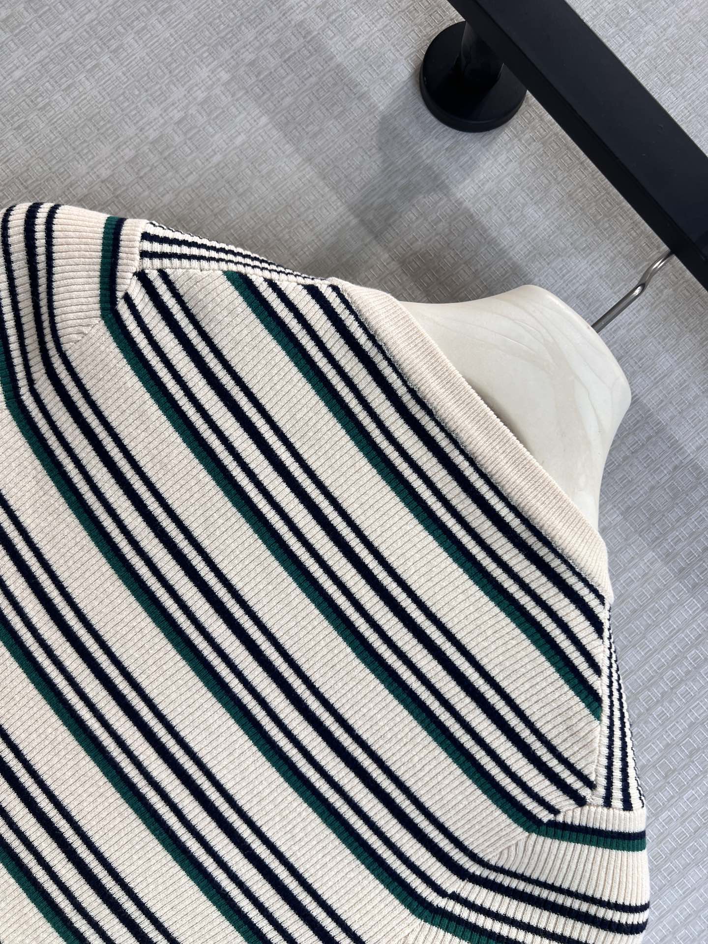 Miu 26s Striped Knit Top Cotton 370146