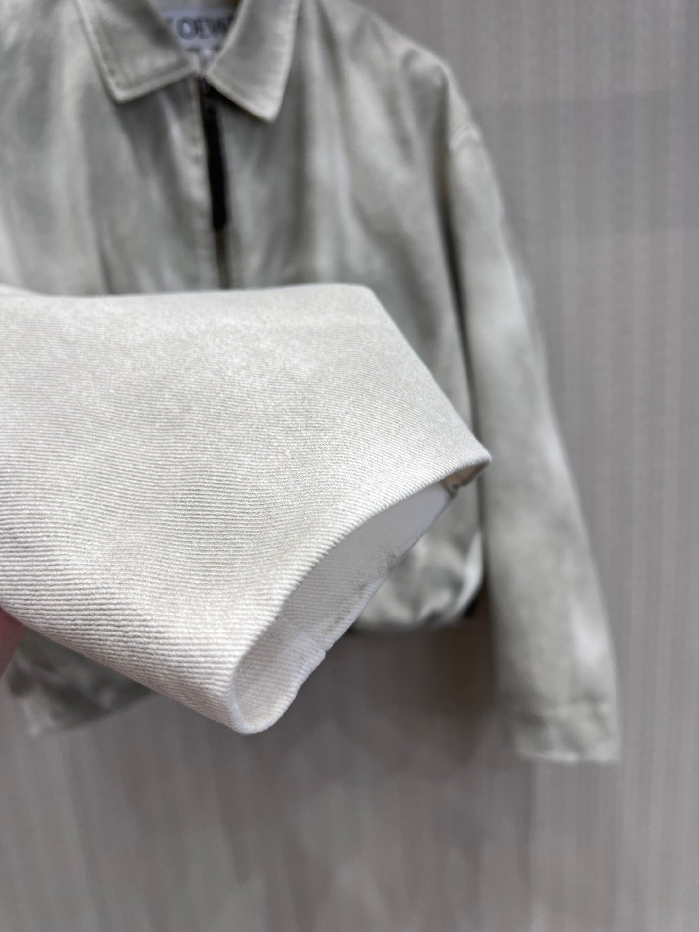 Loewe 26s Draped Jacket Light Grey Cotton 370171