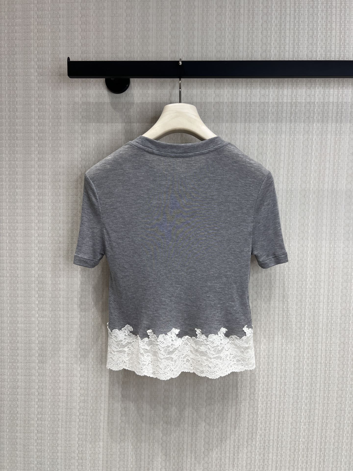 Miu 26s Jersey Top Grey Silk 370175