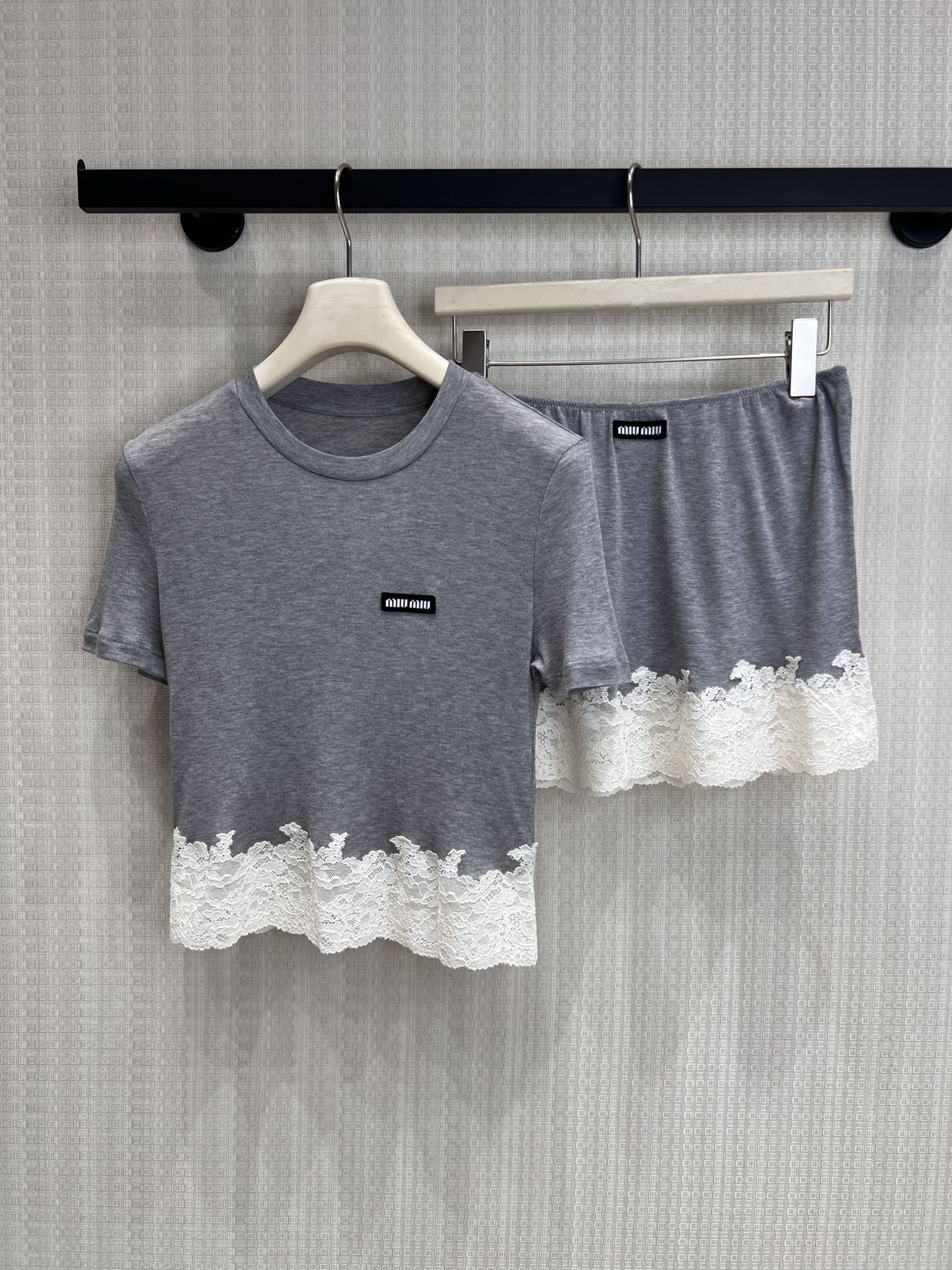 Miu 26s Skirt Grey Silk 370176