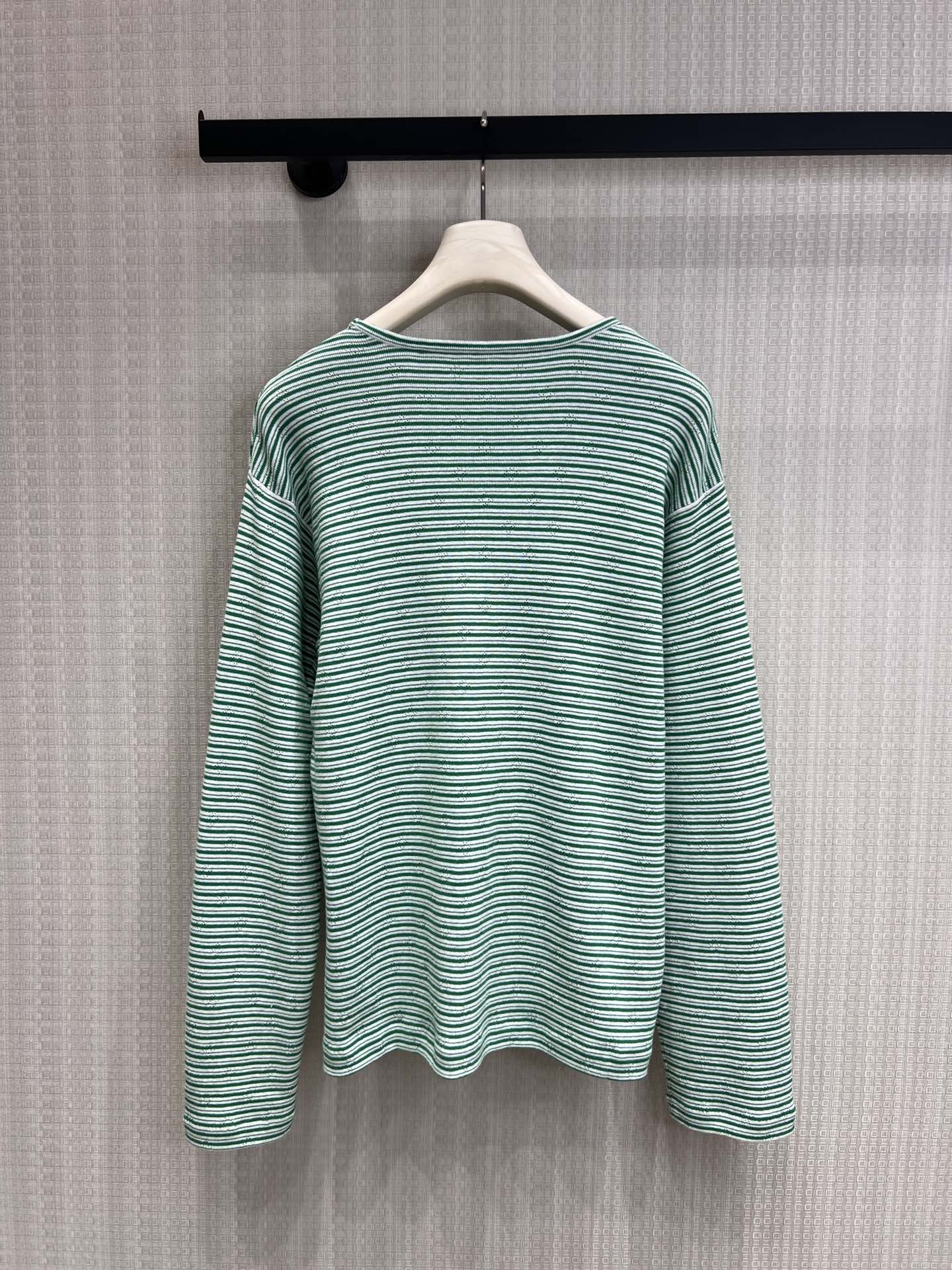 Miu 26s T-shirt Long-Sleeved Teal Green Cotton 370135