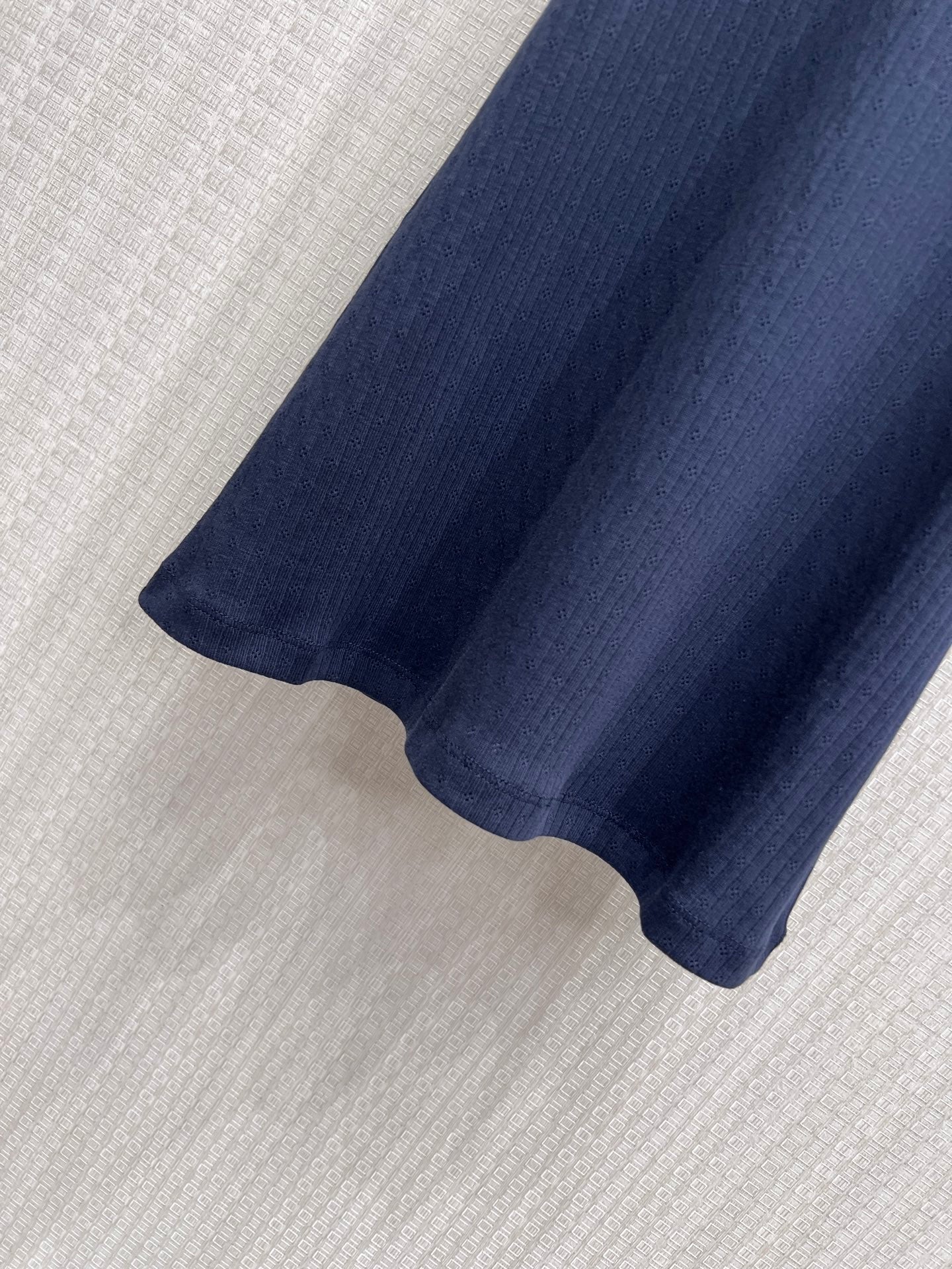 Miu Garment-Dyed Mini Dress Navy Blue Cotton