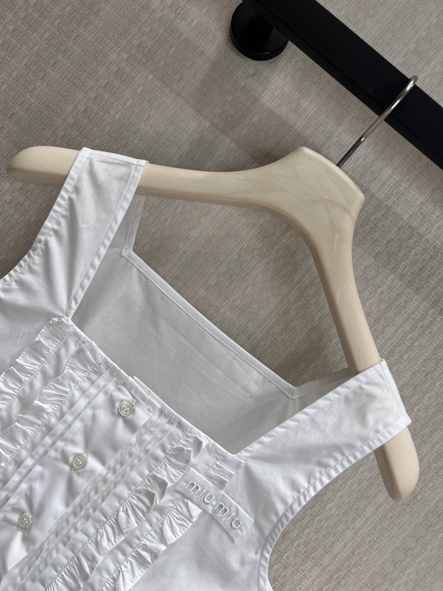 Miu Poplin Crop Top White Cotton