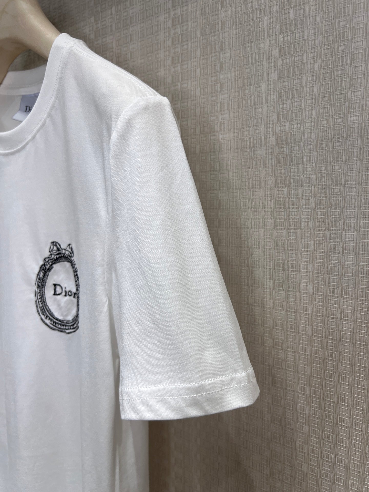 CD Fitted Médaillon Embroidered T-shirt White Cotton