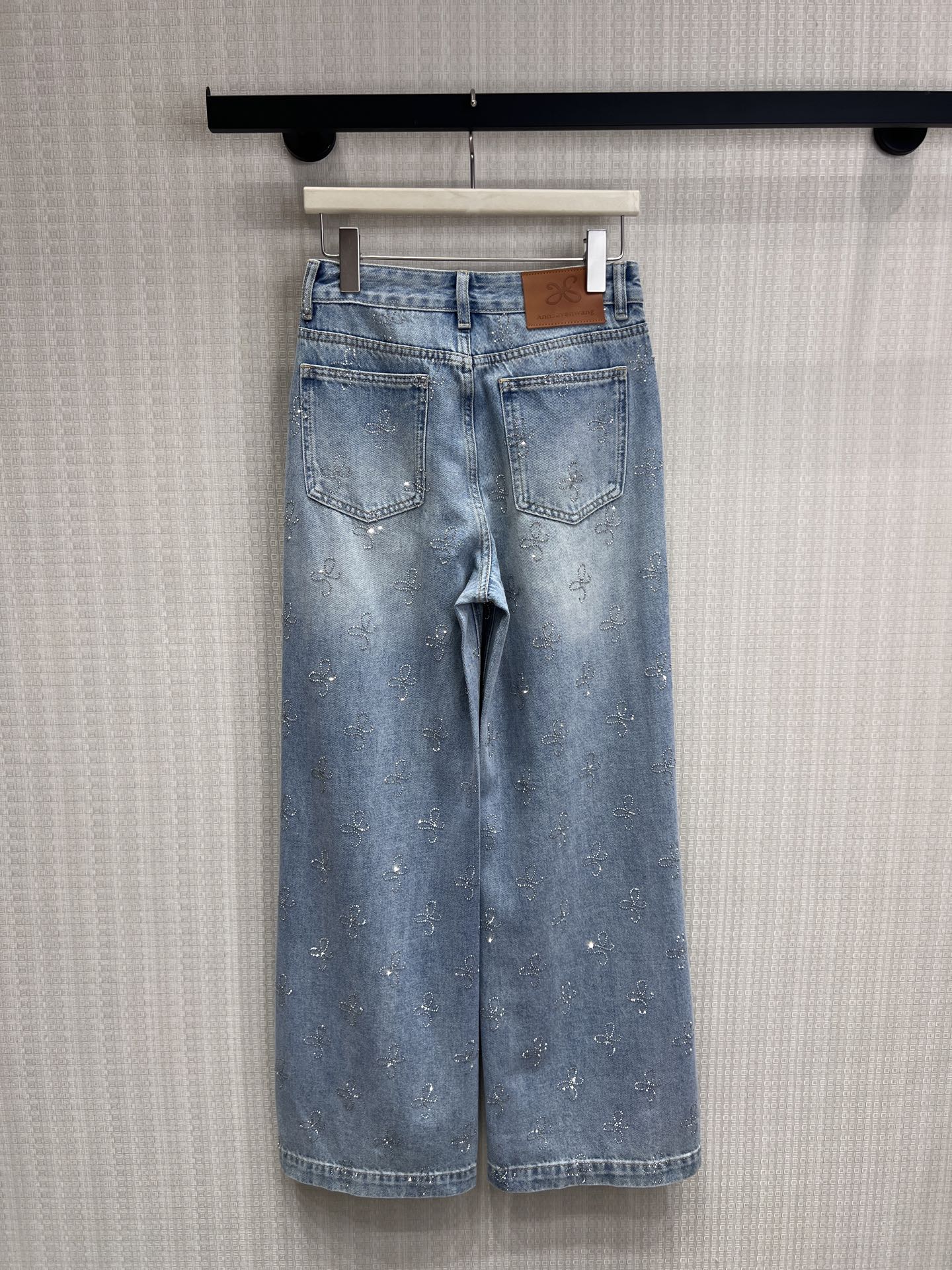 Annsevenwang Wide-Leg Jeans Light Blue Denim 370097