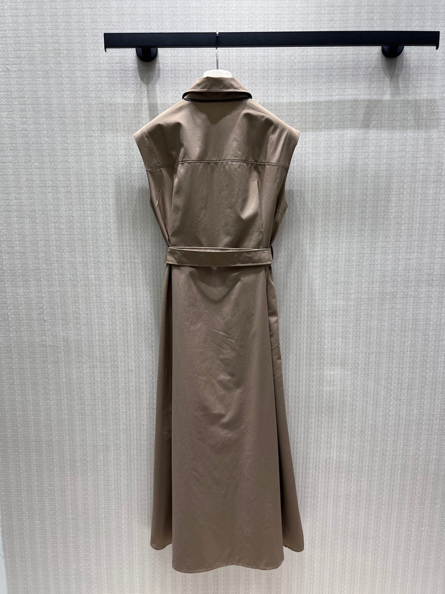 Brunello Cucinelli 26s Belted Shirt Dress Taupe Polyamide Cotton 397703