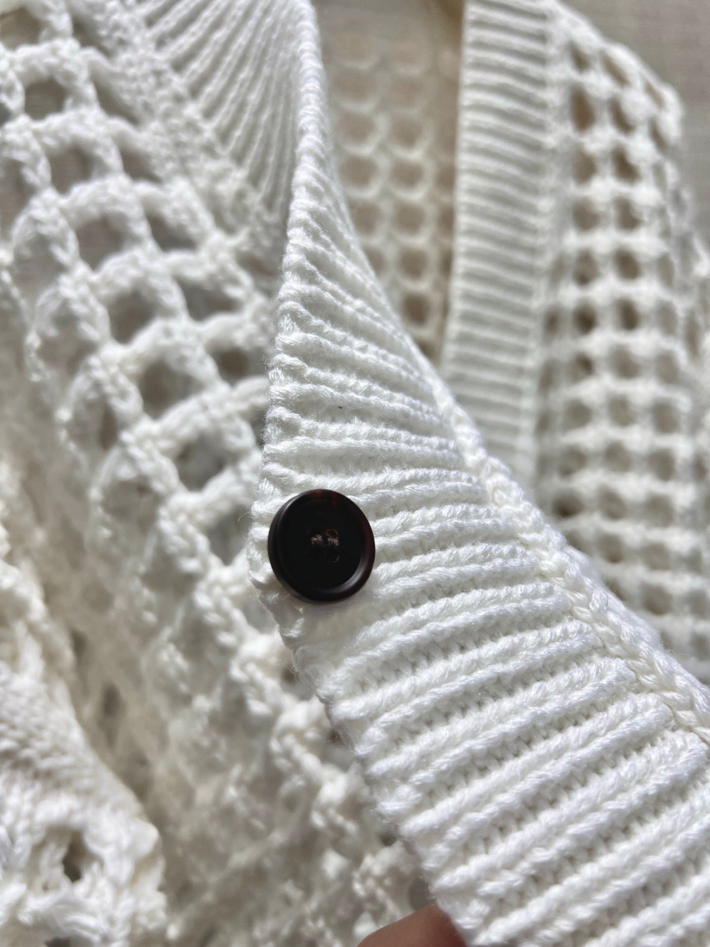 BC Net Cardigan White Jute Cotton Nylon 402801