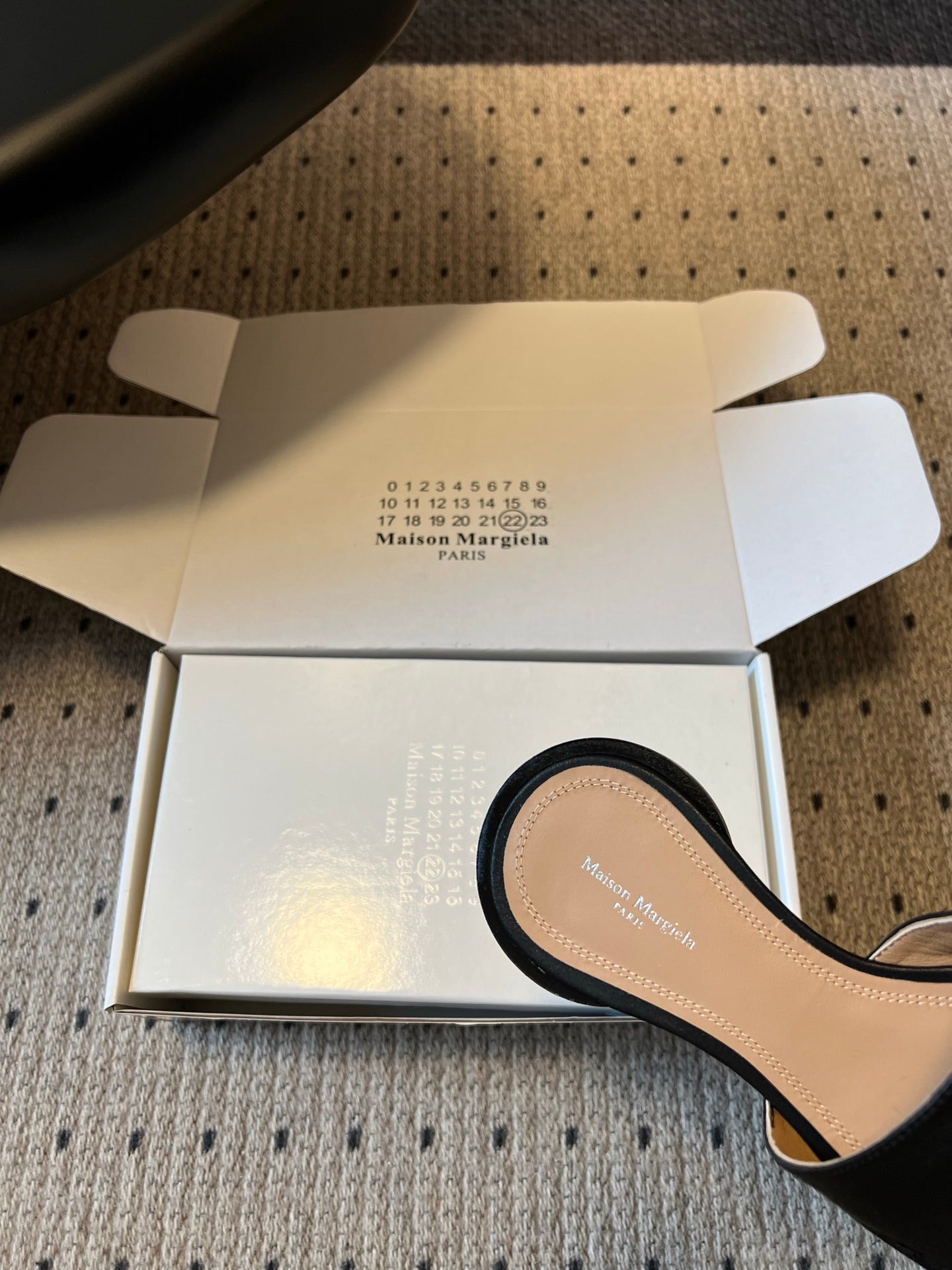 Maison Margiela Tabi Flat Mule Black Sheepskin 803752