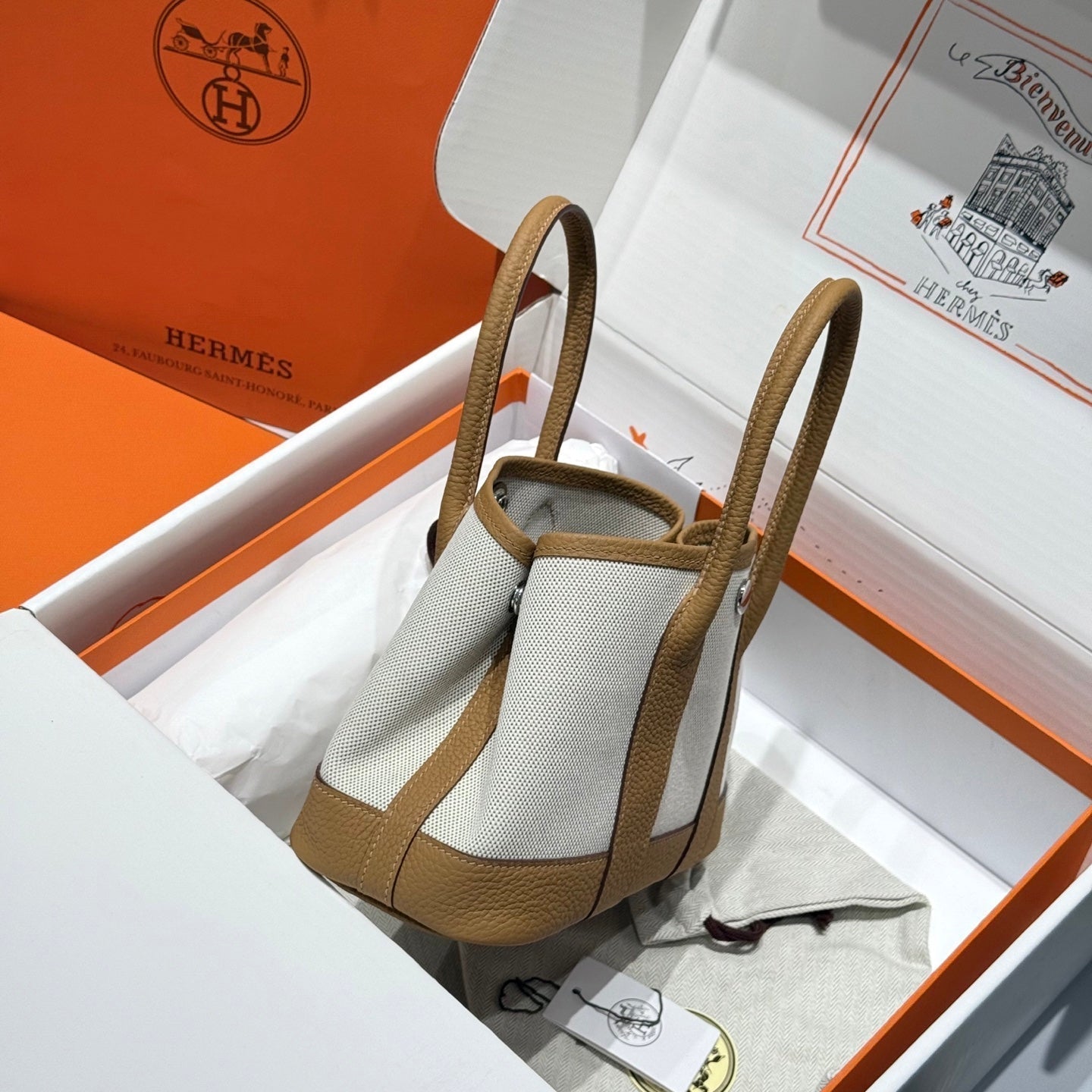 HM Neo Garden 23 bag Camel Canvas and Negonda Calfskin 243331