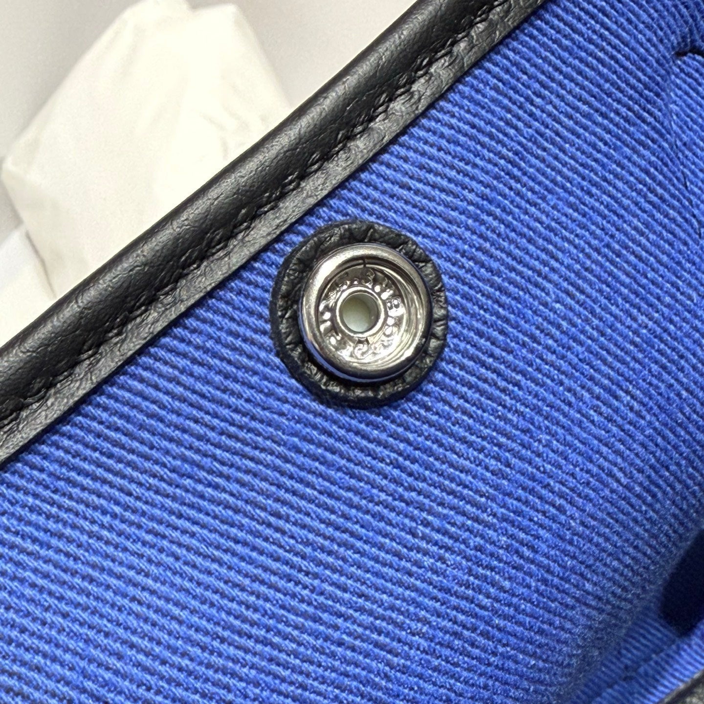 HM Garden Party 30cm Bag Black Togo Dark Grey Canvas