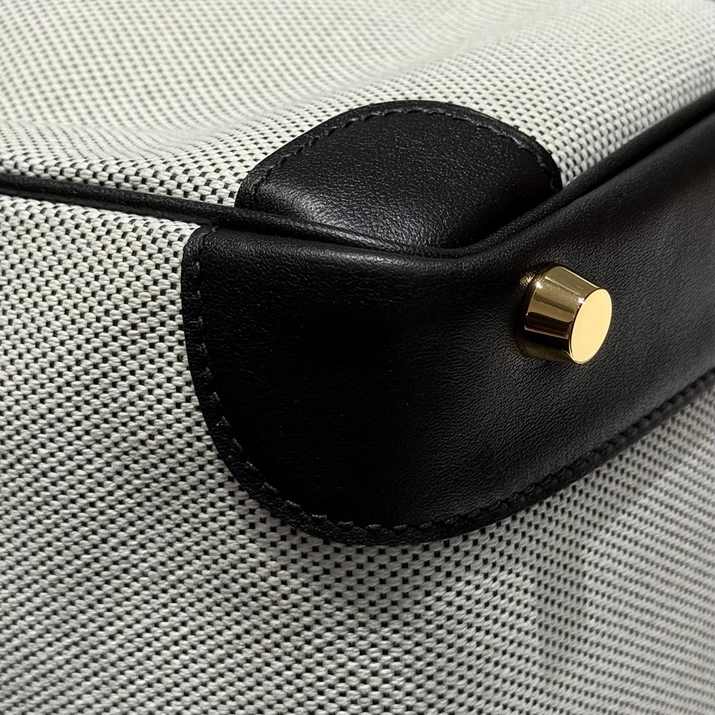 HM Birkin 30cm Black Swift Cowhide With Black White Checkered Canvas Fabric Ghw 249977