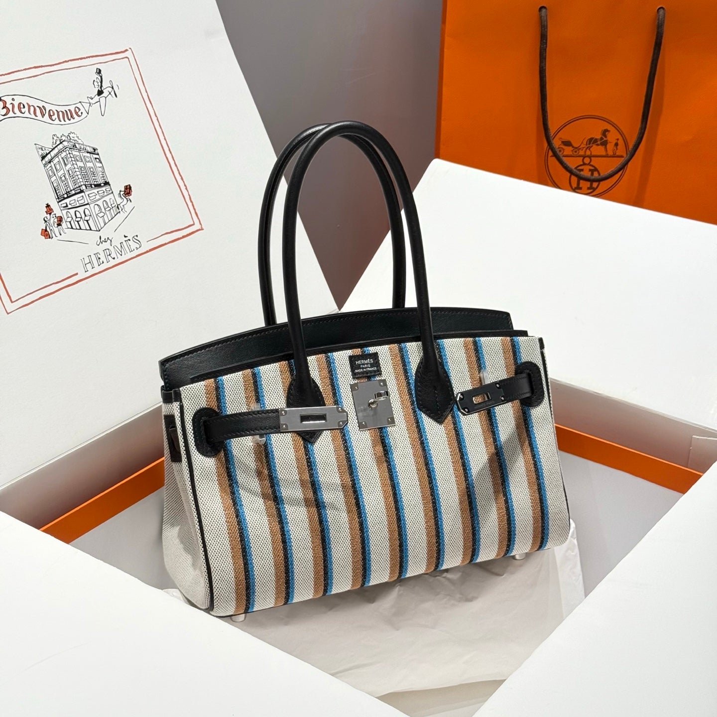 HM Shoulder Birkin 29cm Black Swift Cowhide Toile H Shw 249920