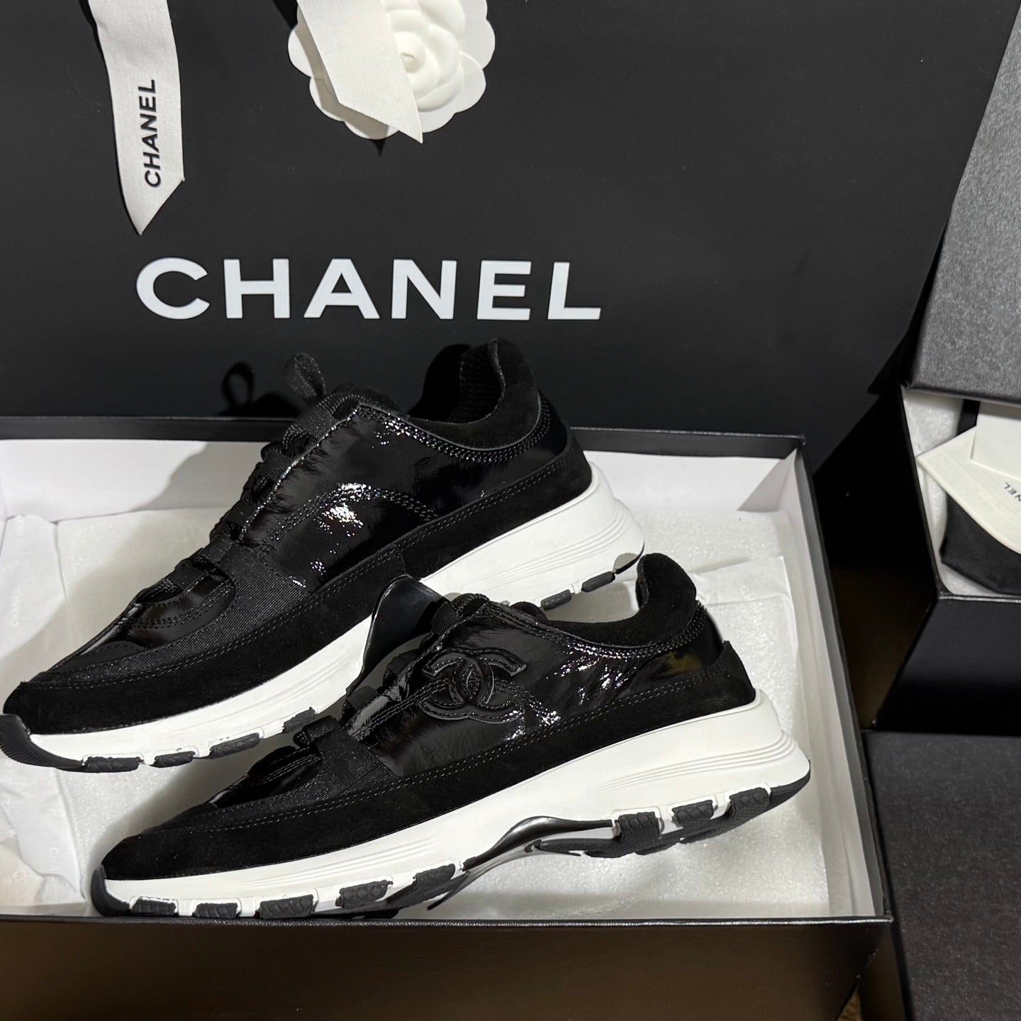 CC 25A Trainers Black Laminated Calfskin And Suede Calfskin 352121
