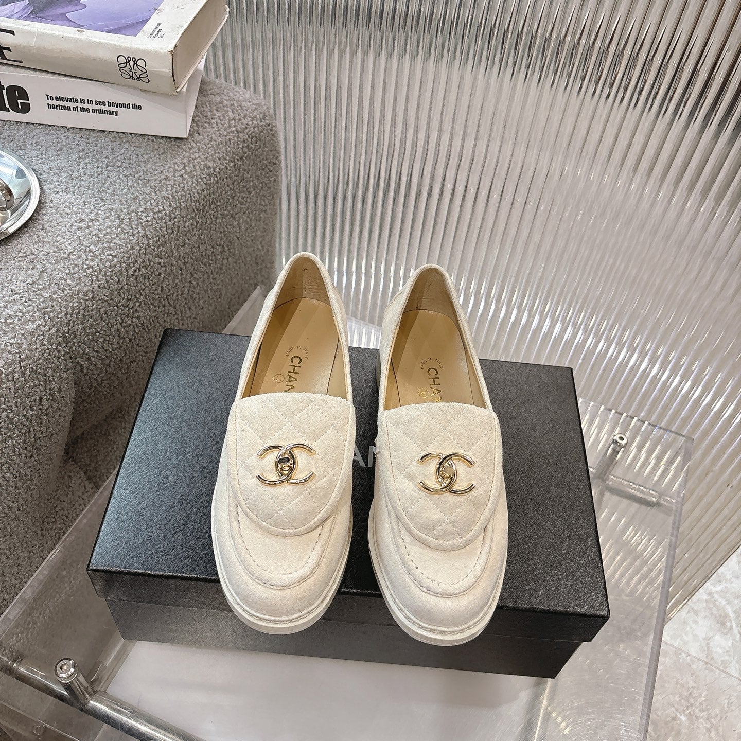 CC SS26 Loafers Ivory Suede 678937