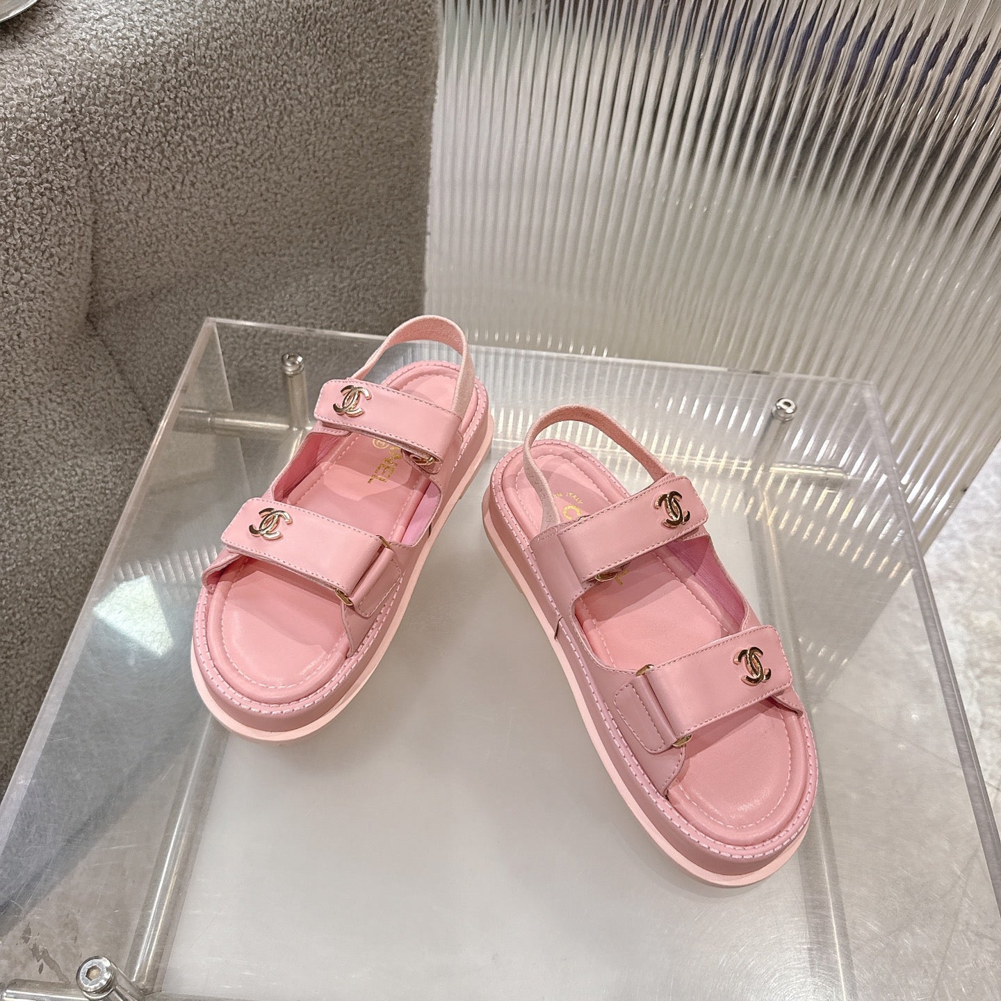CC SS26 Dad Sandal Light Pink Lambskin 678943