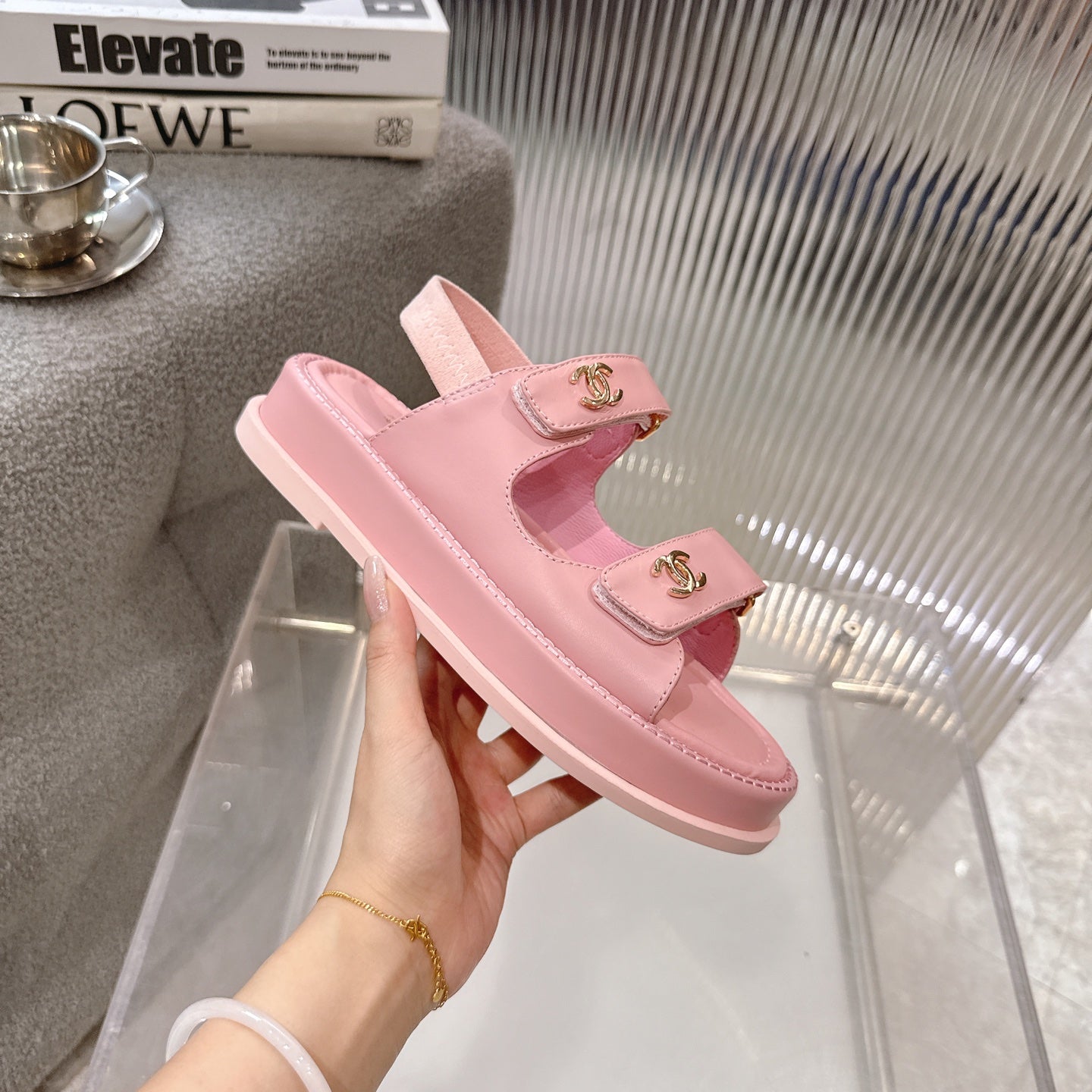 CC SS26 Dad Sandal Light Pink Lambskin 678943