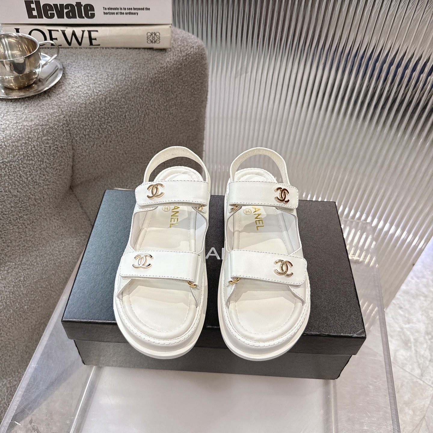 CC SS26 Dad Sandal White Lambskin 678944