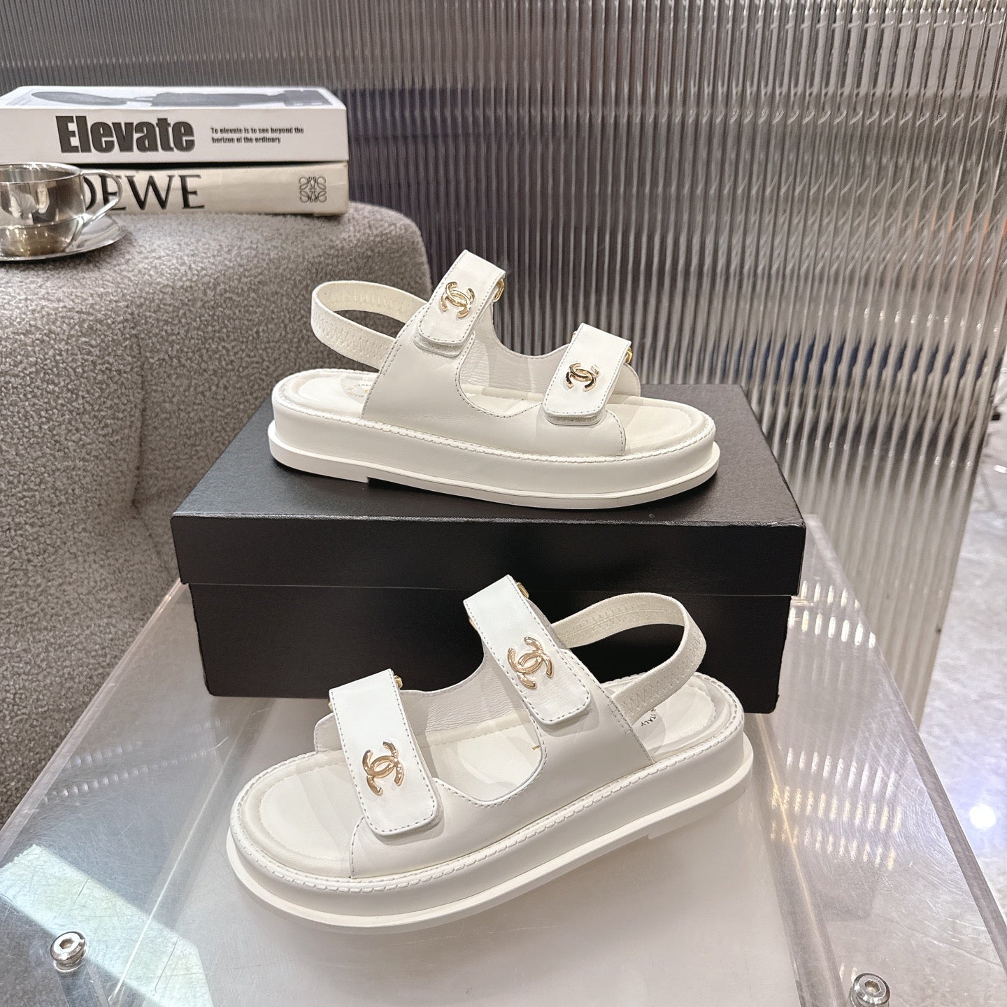 CC SS26 Dad Sandal White Lambskin 678944
