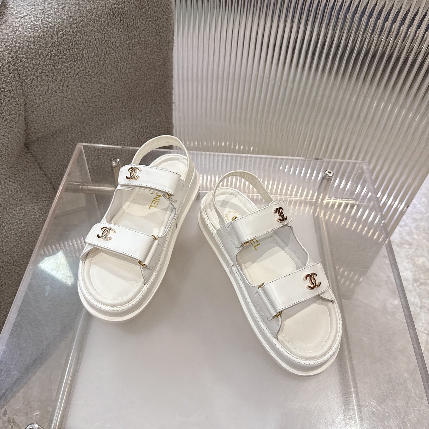 CC SS26 Dad Sandal White Lambskin 678944