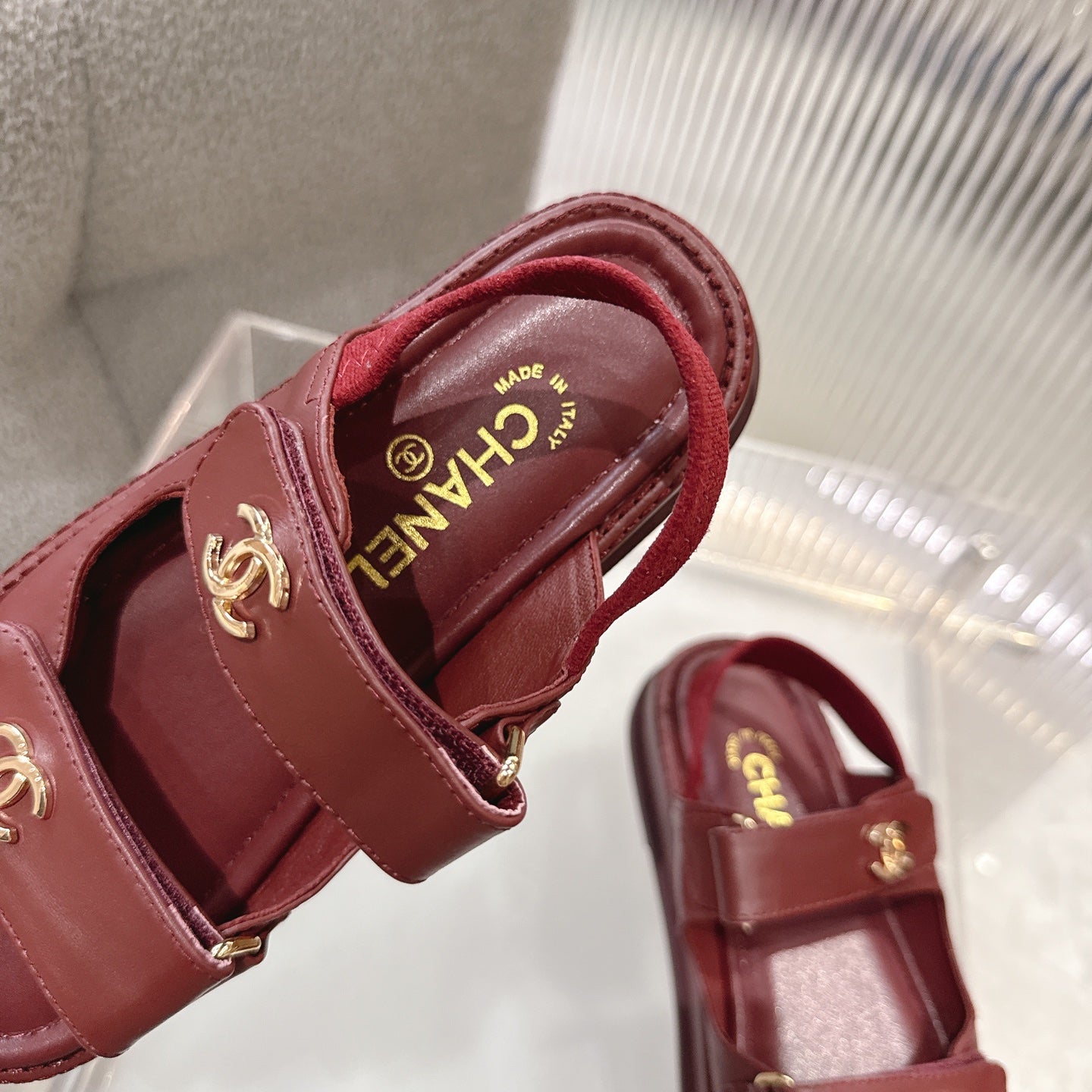 CC SS26 Dad Sandal Burgundy Lambskin 678945