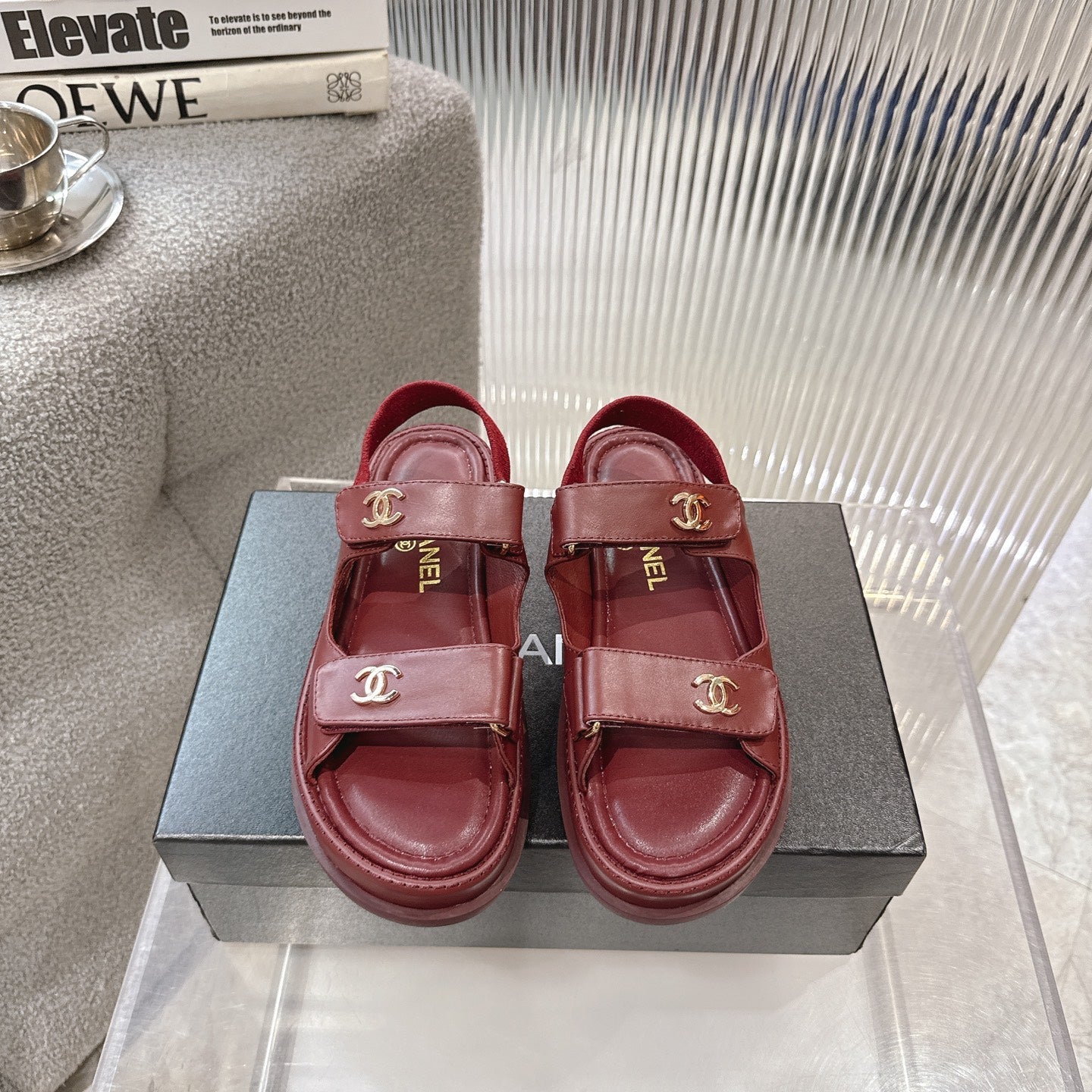 CC SS26 Dad Sandal Burgundy Lambskin 678945