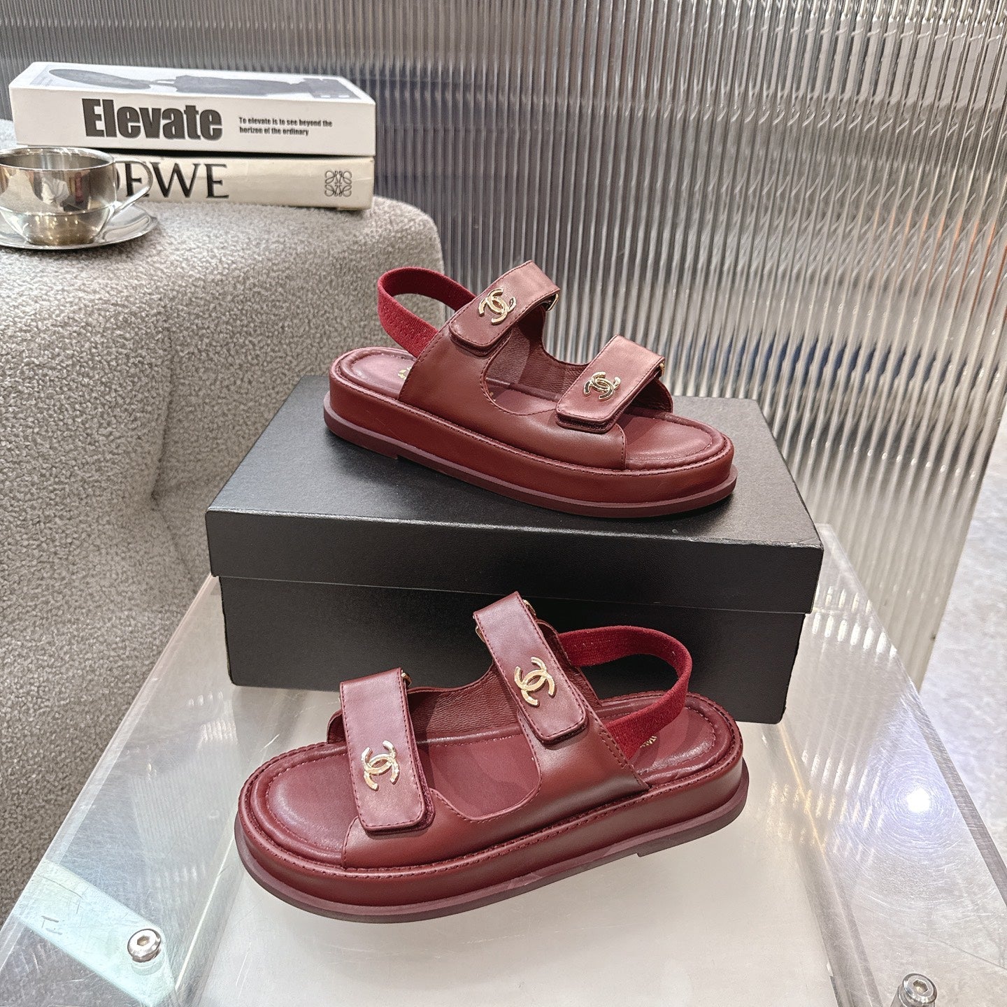 CC SS26 Dad Sandal Burgundy Lambskin 678945