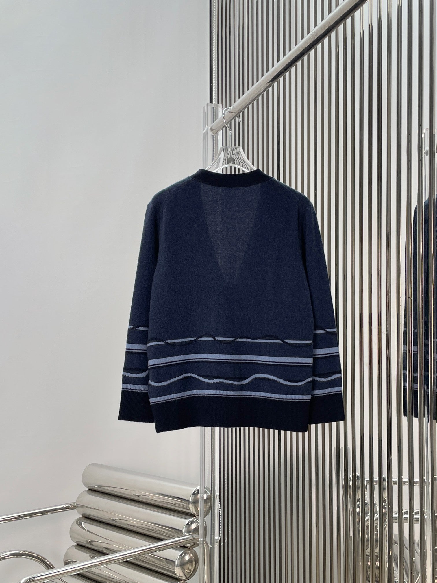 HM Color Block Striped Knit Cardigan Cashmere