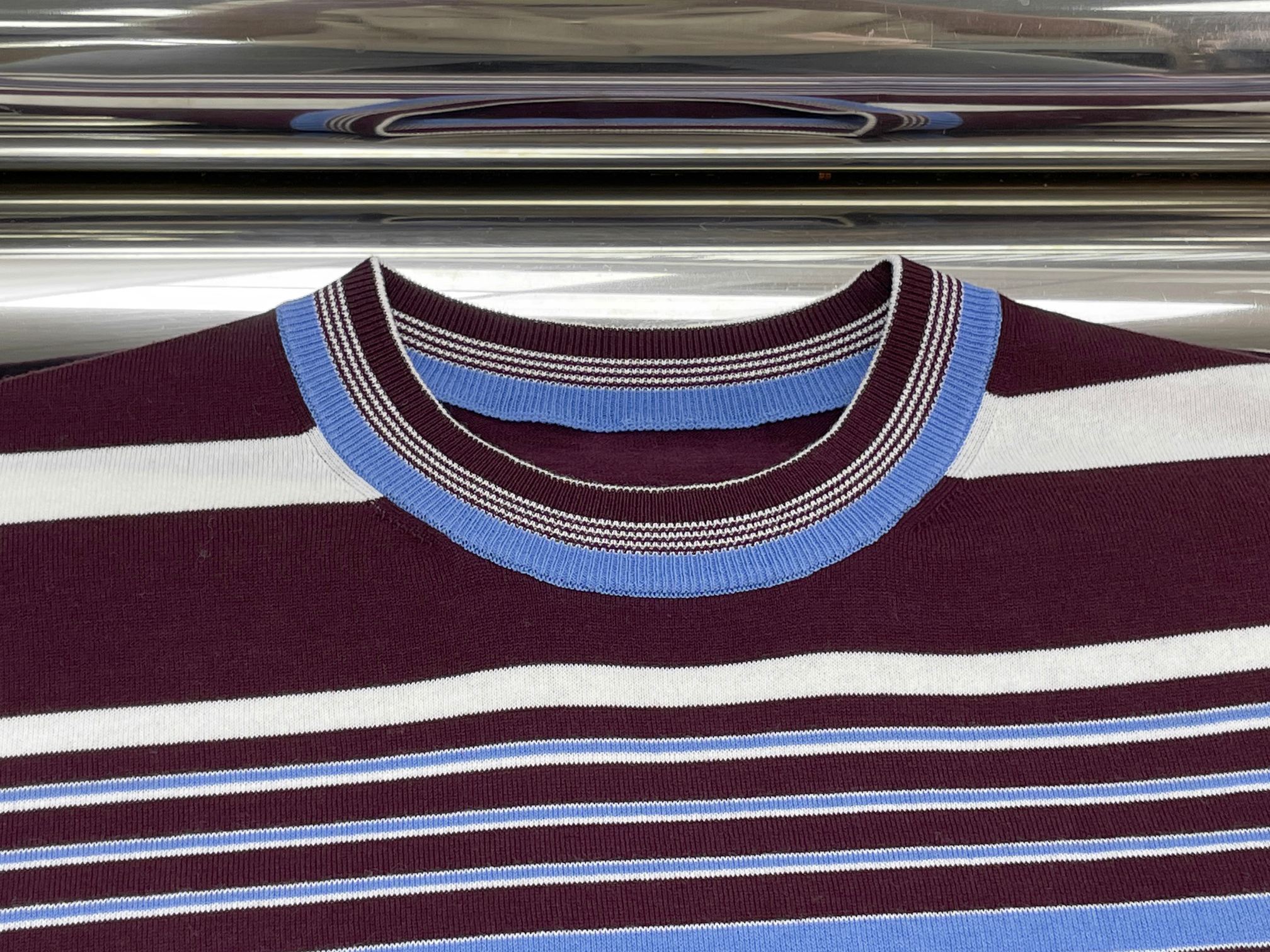 Prada Striped Crew-Neck Sweater Cotton