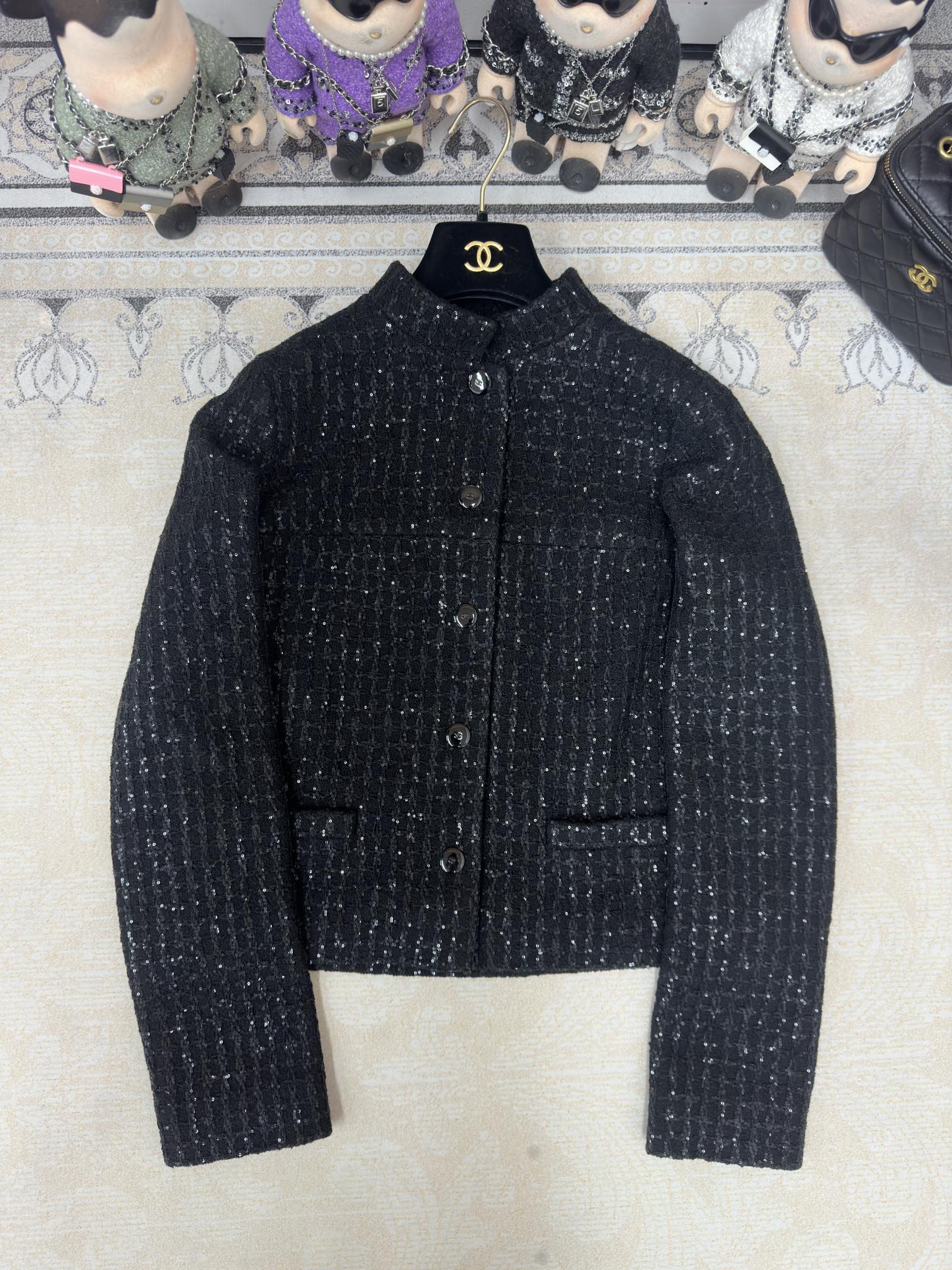 CC 25 Tweed Jacket Black Dark Wool Polyamide 251947