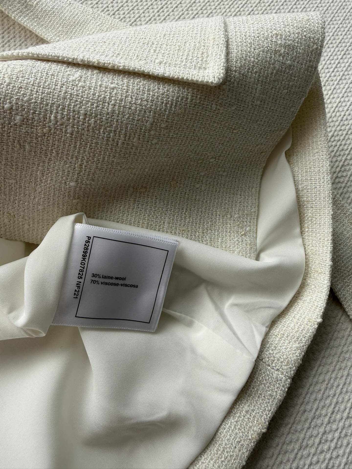 CC 26s Vest Ivory Wool Viscose 338886
