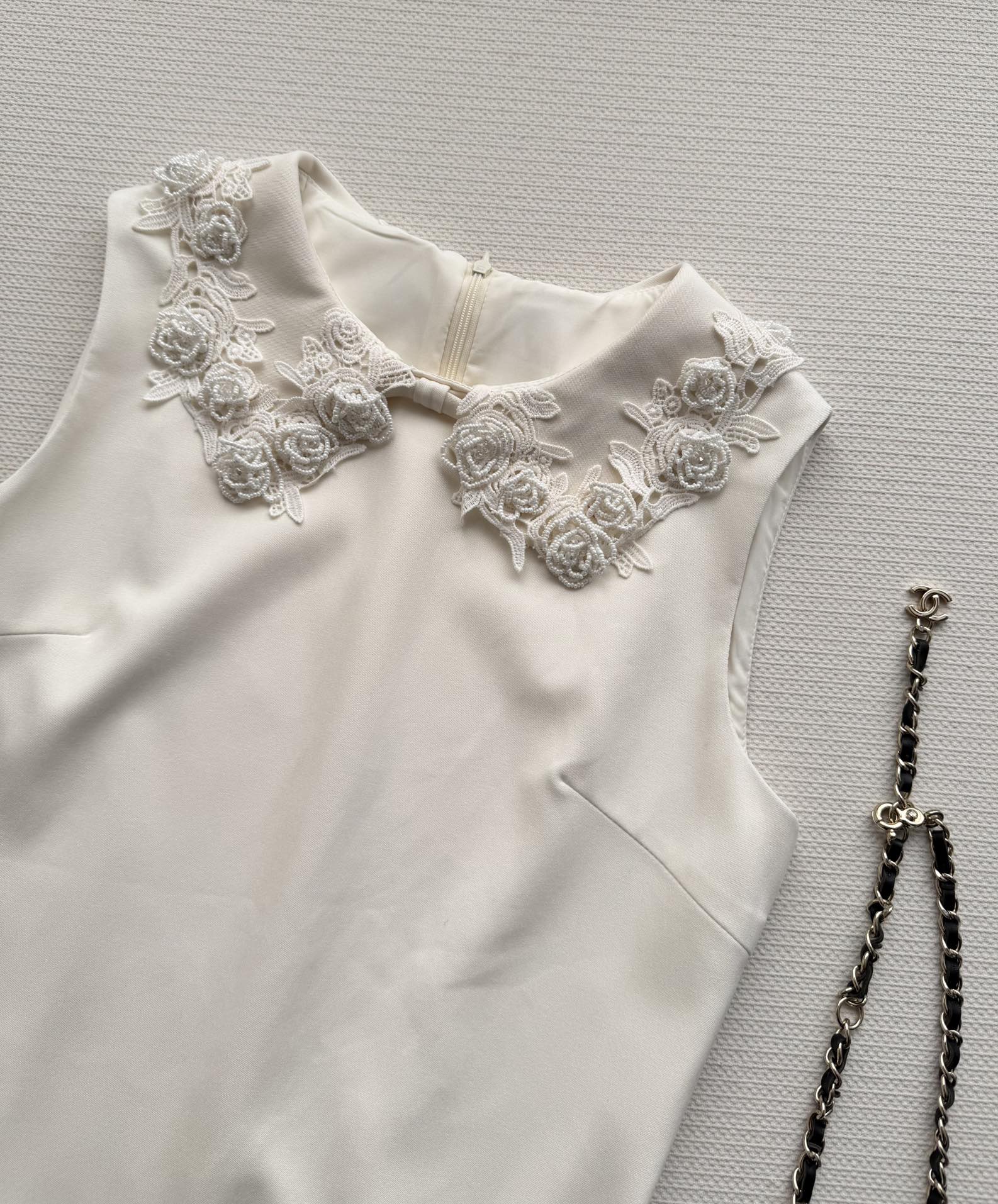 CC 26SS Sleeveless Dress White Polyester 352964