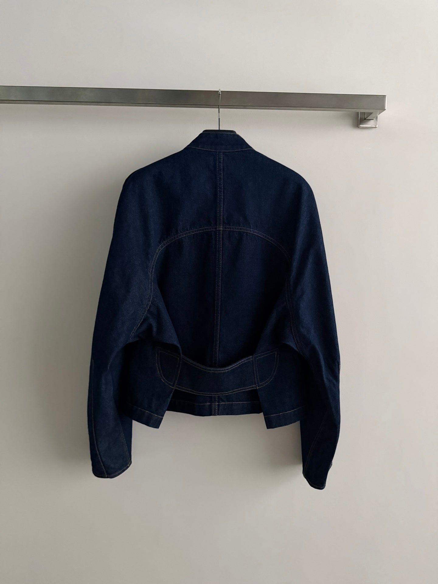 Alaia 26ss Stand-Collar Jacket Blue Denim 352935