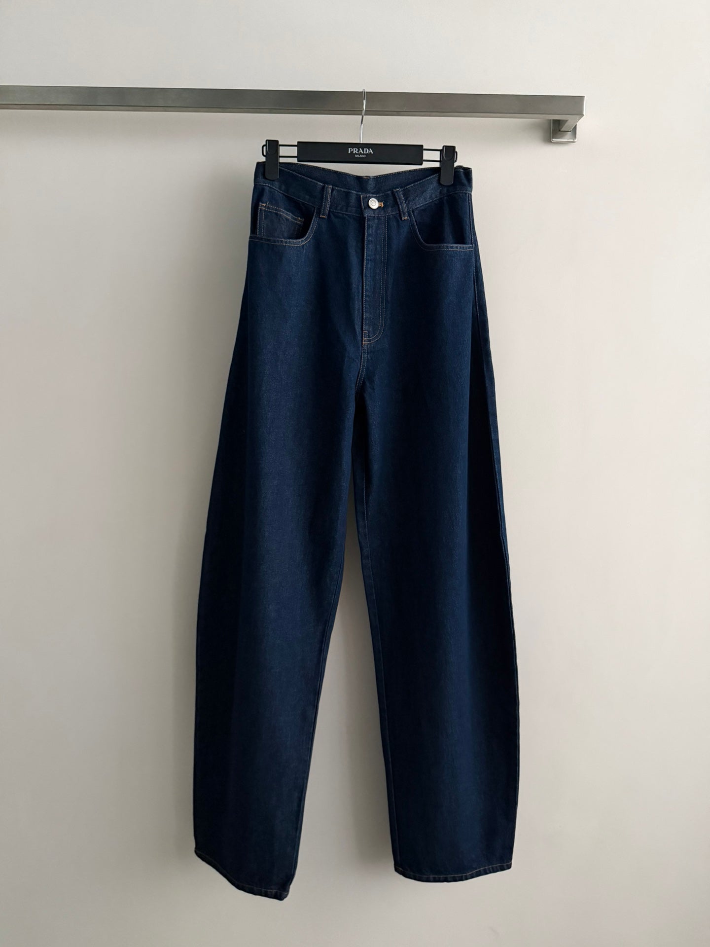 Alaia 26ss Curved Blade Jeans Blue Denim 352938