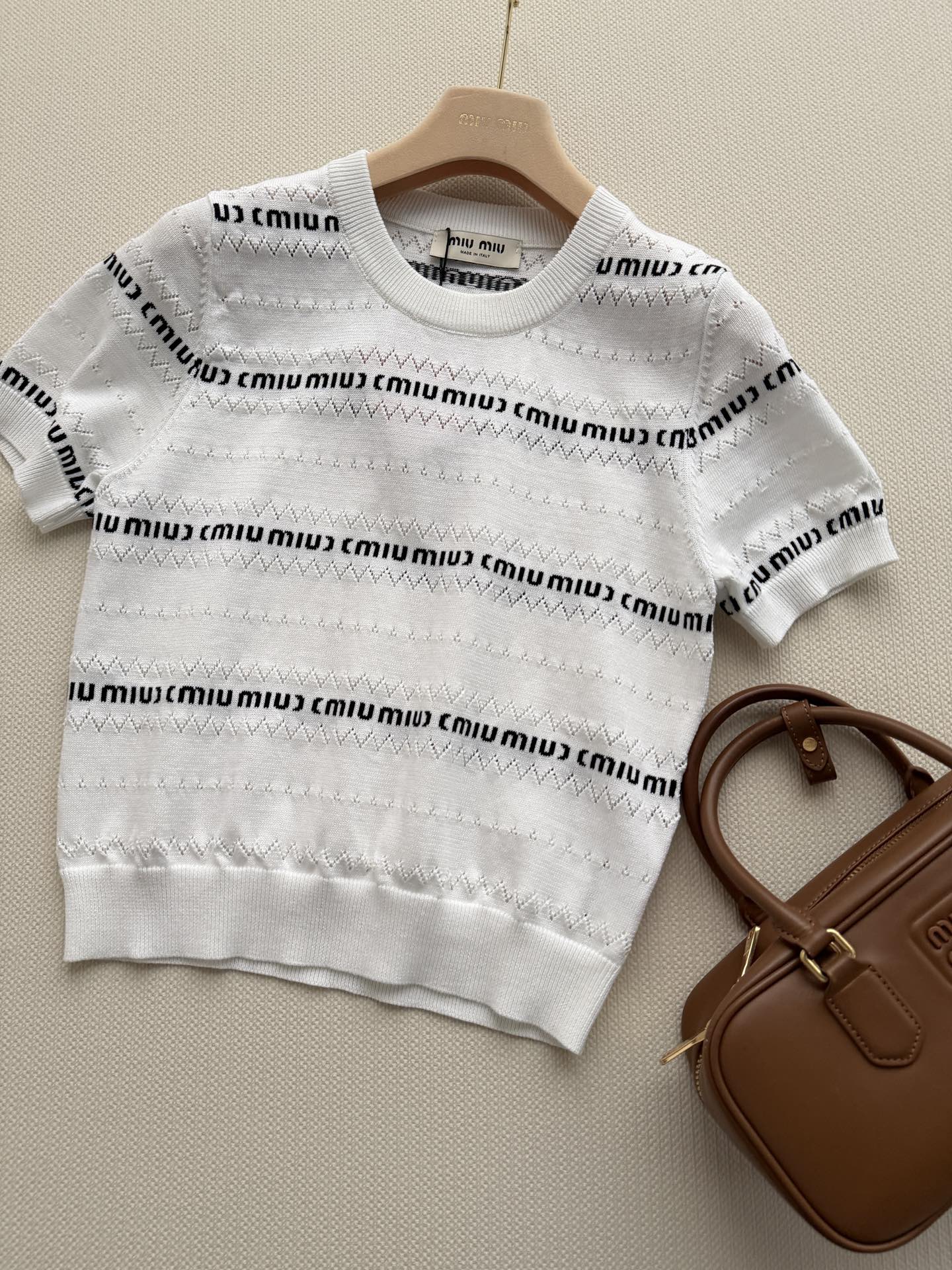 Miu 26s Pullover Black White Knit 363761
