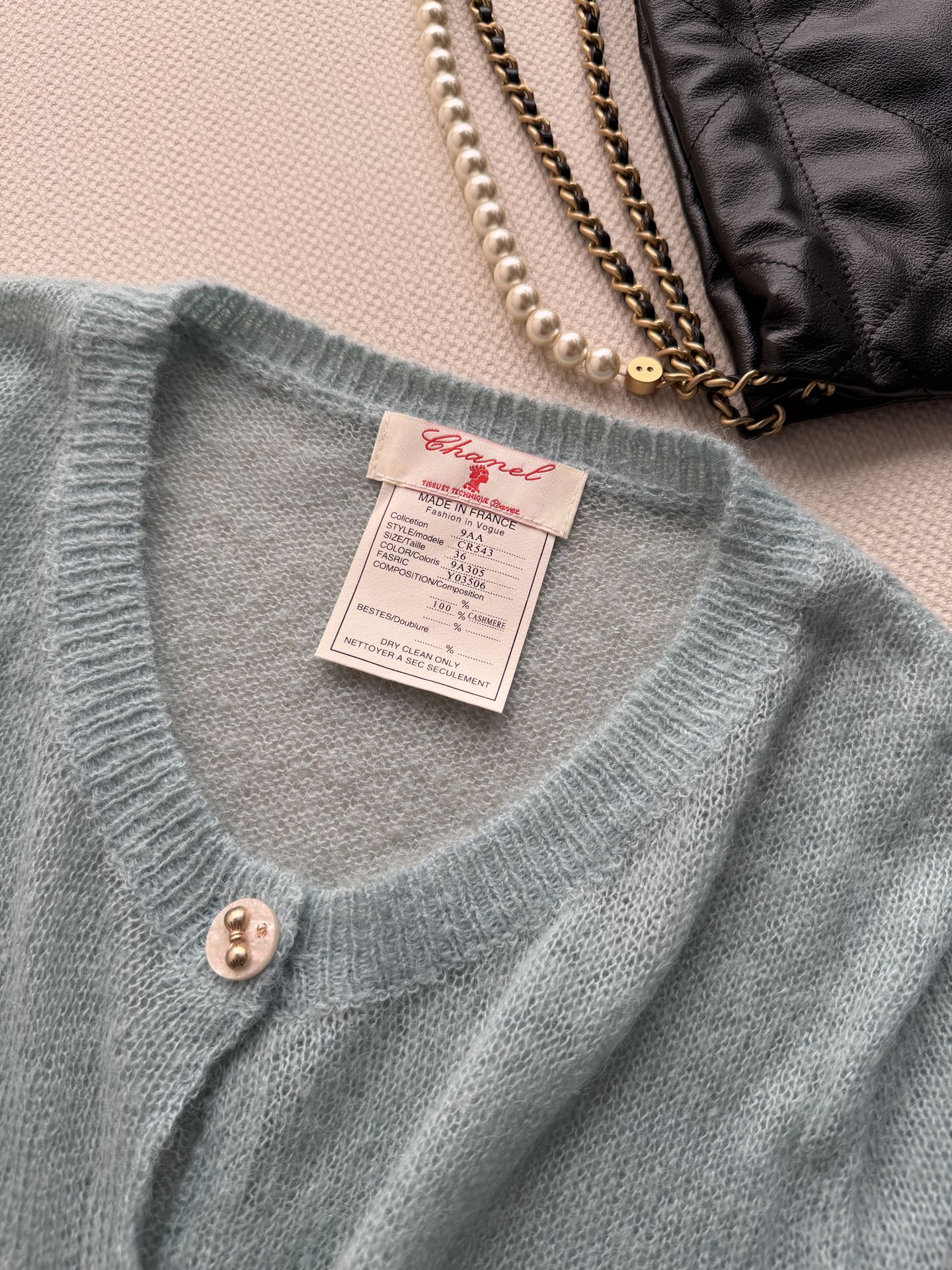 CC 26s Knit Cardigan Mint Green Wool 417877