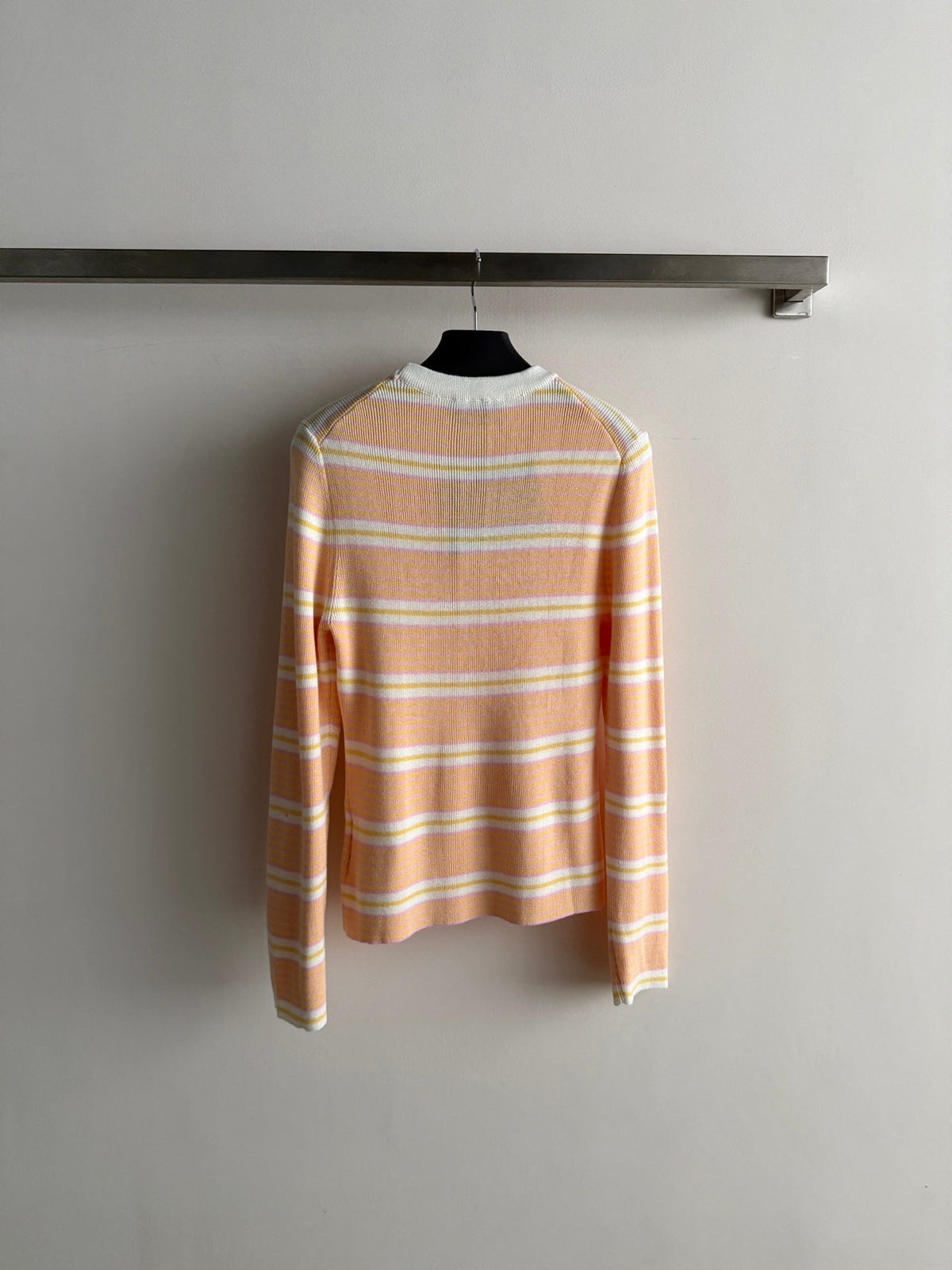 Prada 26s Sweater Orange Striped Knit 447259