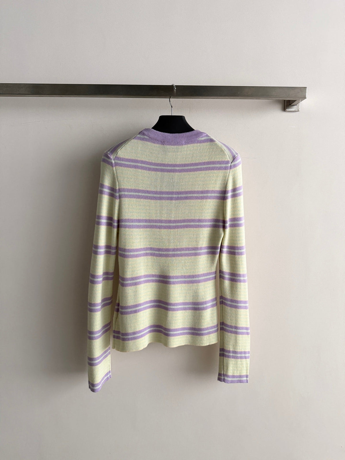 Prada 26s Sweater Yellow Striped Knit 447261