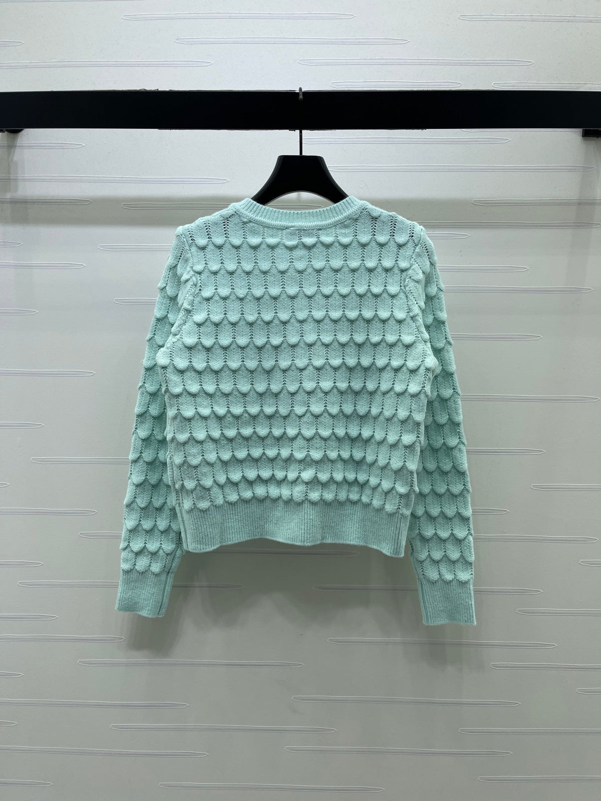 Chanel Cardigan Mint Green Scalloped Knit 446582