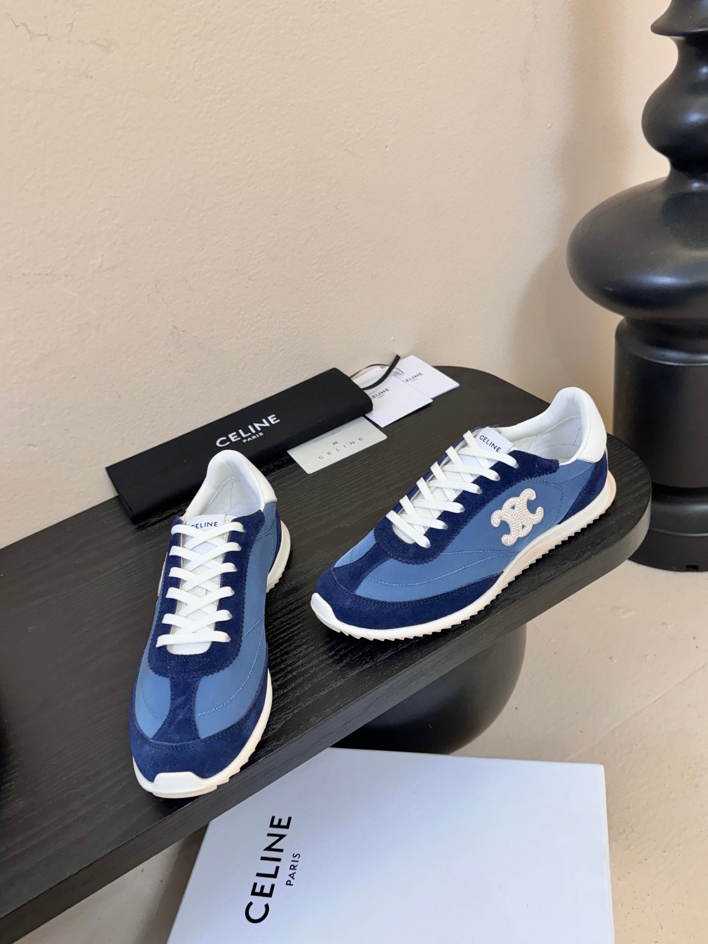 Celine Racer Low Top Sneaker Blue Suede Calfskin 606411