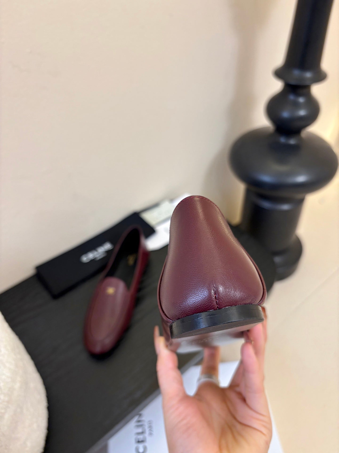 Celine Aura Loafer Burgundy Goatskin 606416