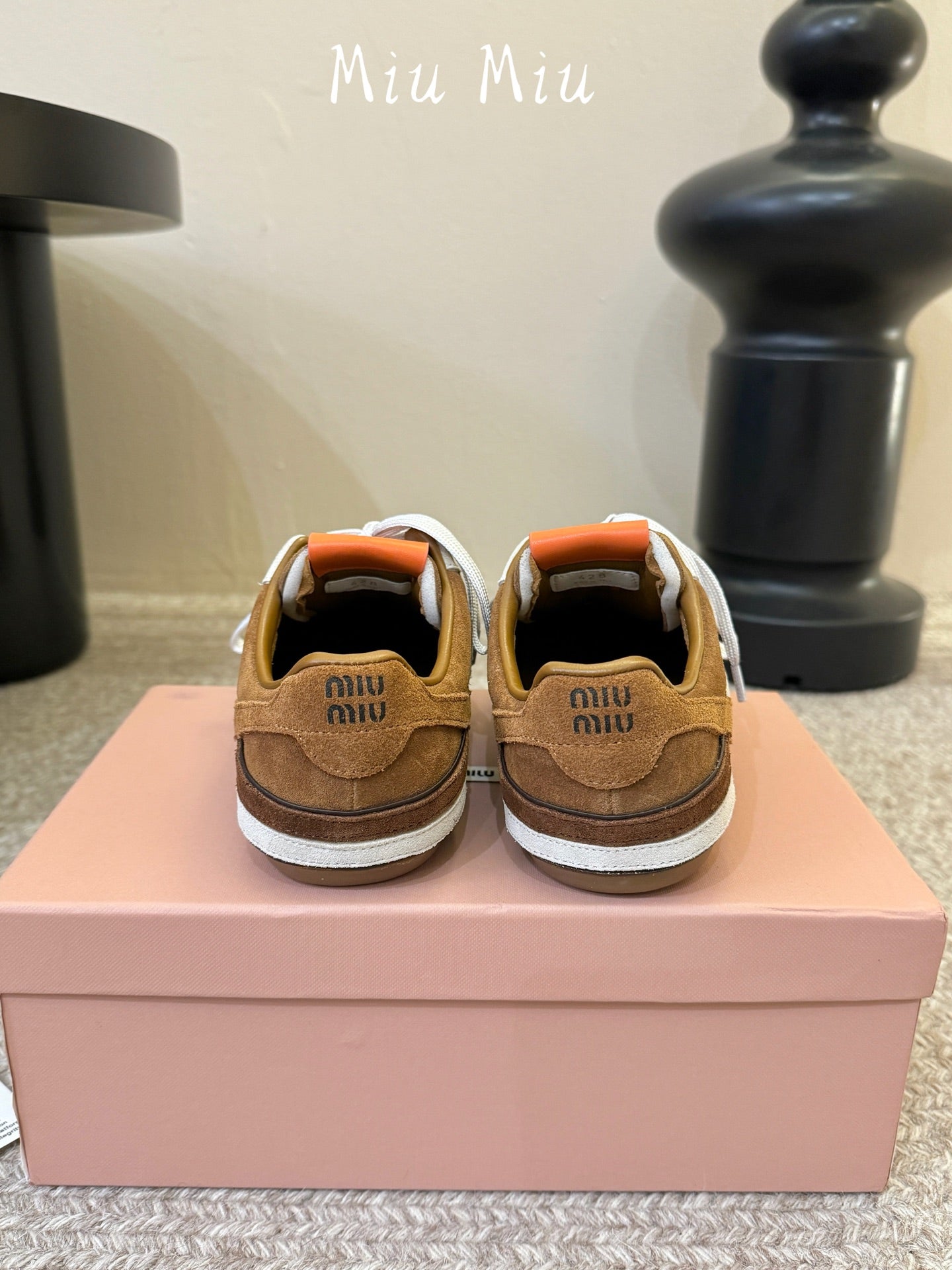 Miu Gymnasium Sneakers Brown Off White Suede 942011