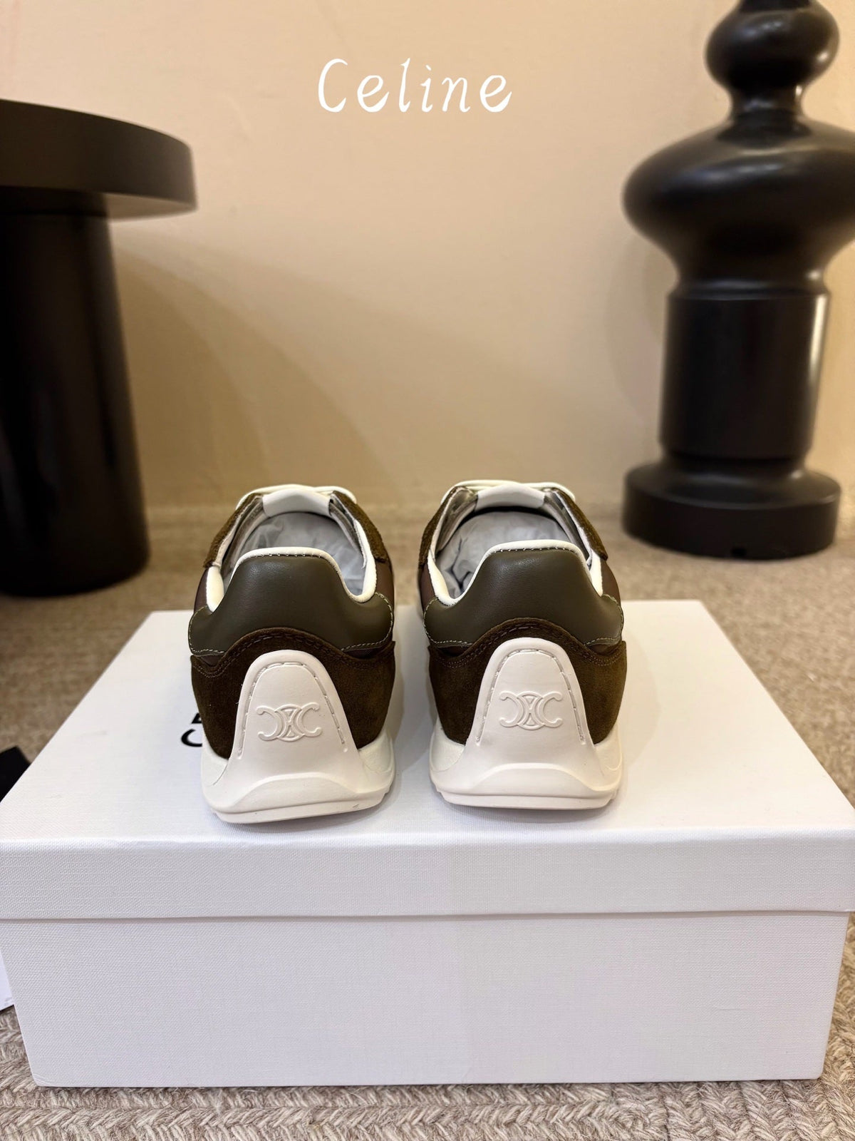 Celine 26s Racer Sneaker Coffee Nylon Suede 104879