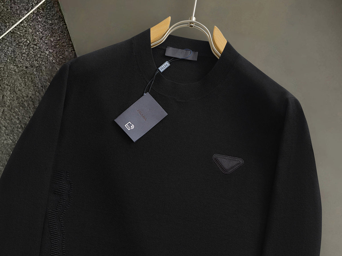 Prada 26s Men Triangle Logo Crewneck Sweater Knitwear 434245