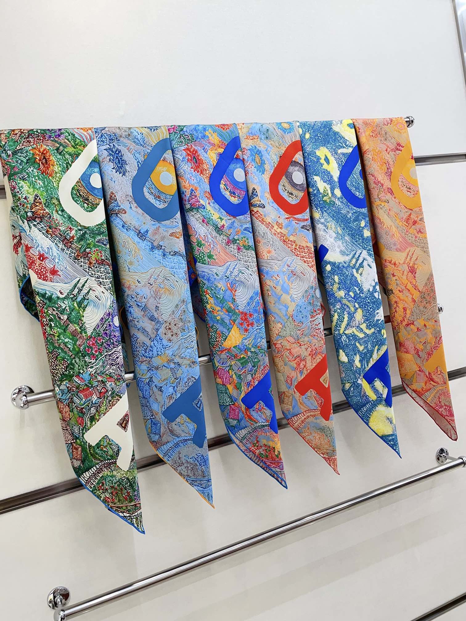 Eleftheria Scarf 90 CM In Colorful Silk Twill 193834