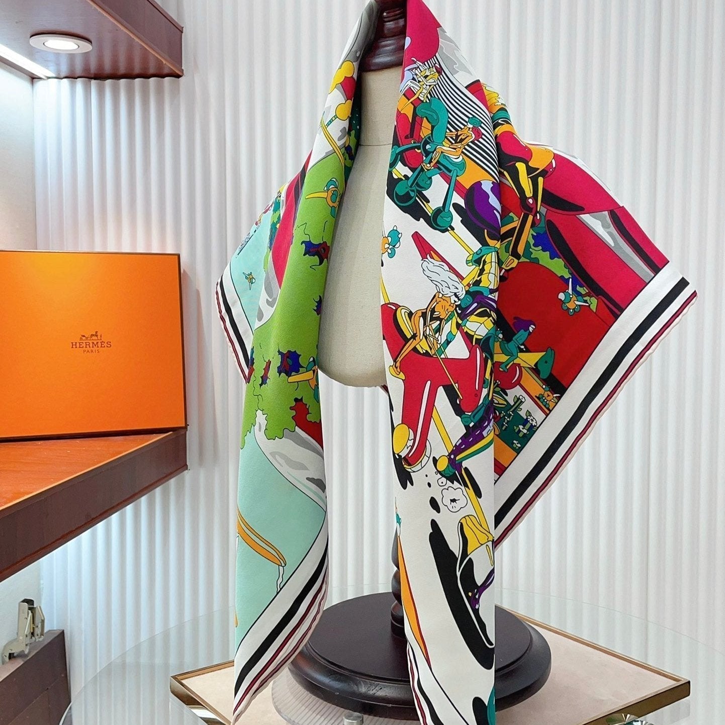 Locomotion Shawl 90 CM In Colorful Silk Twill 225468