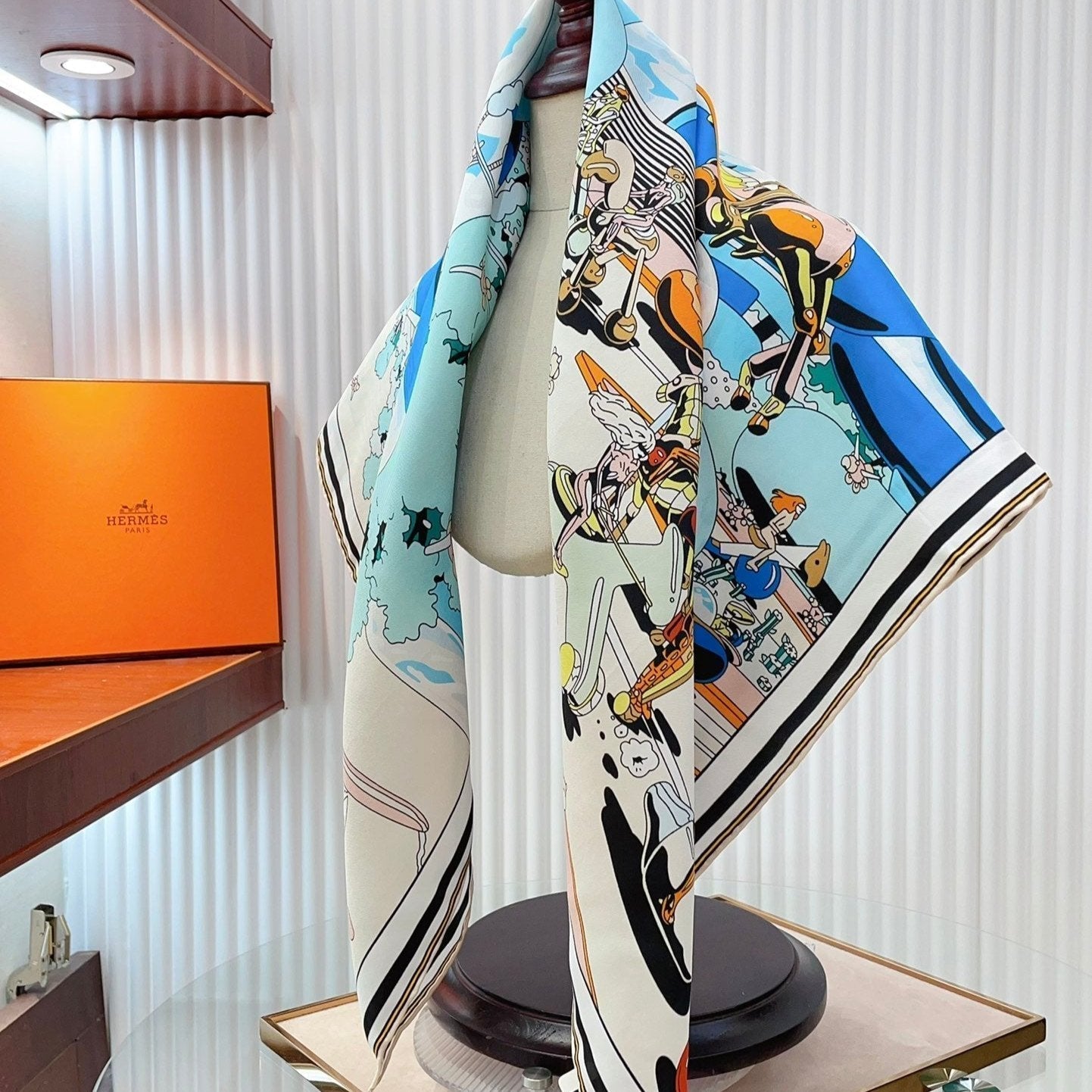 Locomotion Shawl 90 CM In Colorful Silk Twill 225469