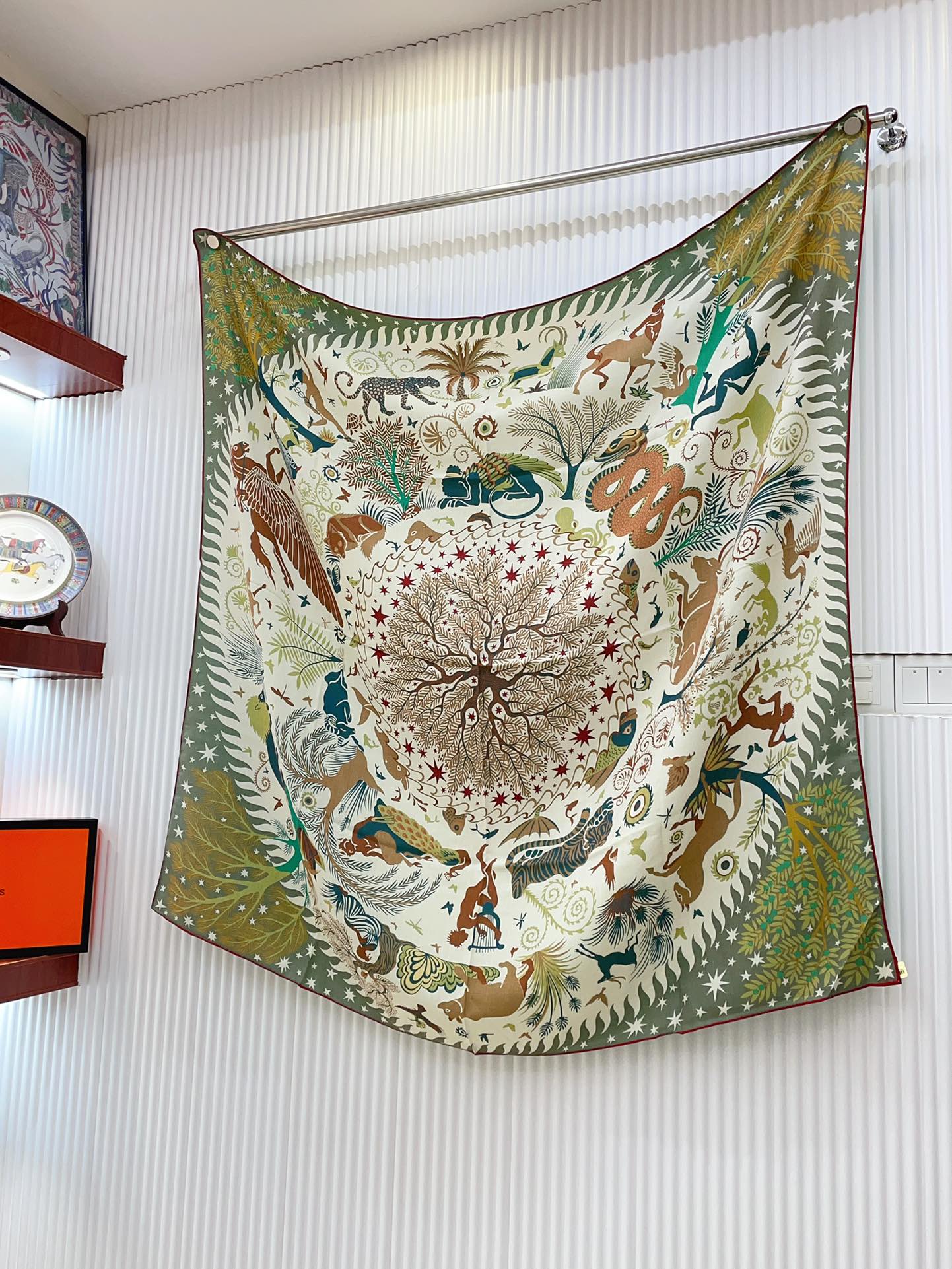 Sous Le Charme d'Orphee Double Face Scarf 140 CM In Colorful Cashmere And Silk 233127