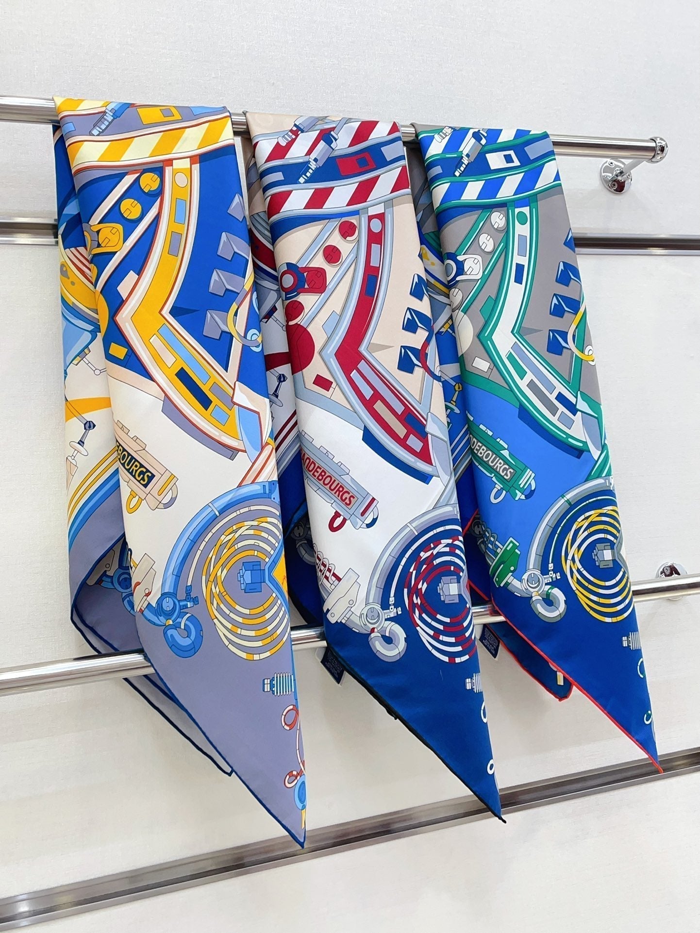 Neo Brandebourgs Scarf 90 CM In Colorful Silk Twill 257434